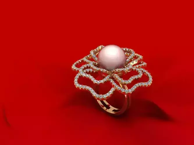 Round Pear Flower Ring 