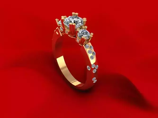 Three Stone Engagement Ring R6