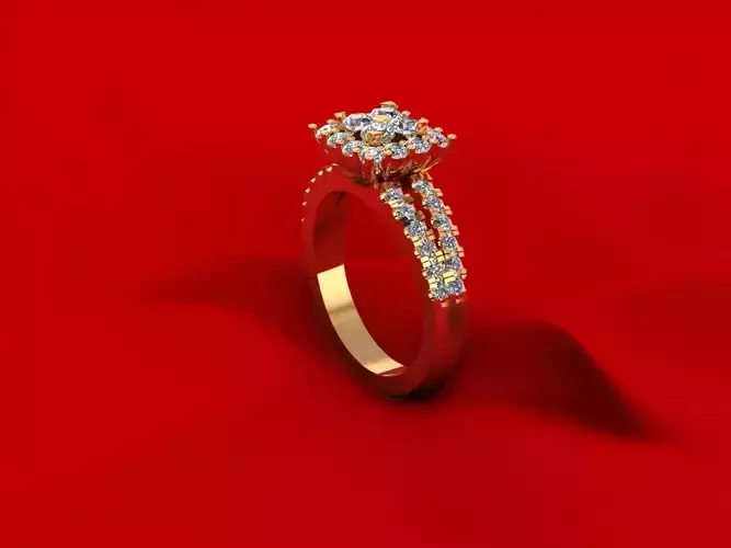 Side Stone Wedding Ring R7