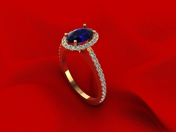 Precious Gemstone Ring R6 3D print model