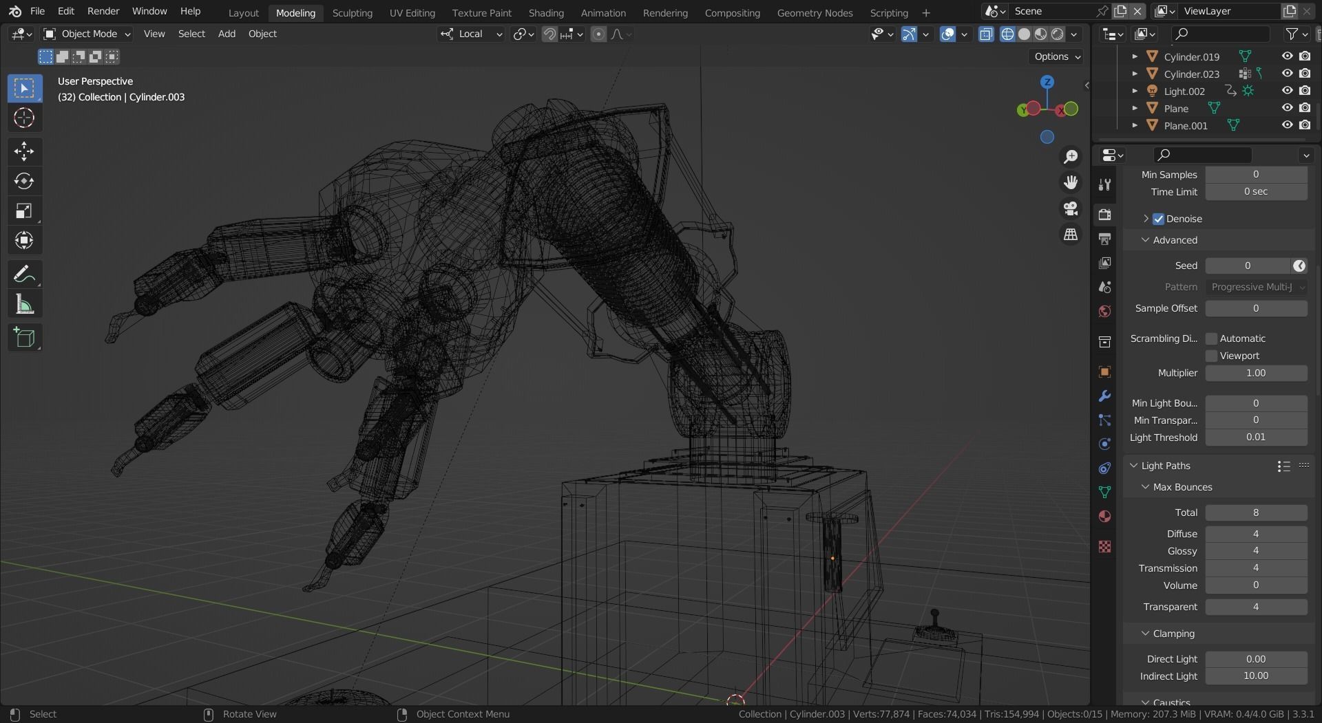 Robot Arm Low-poly 3D model_4