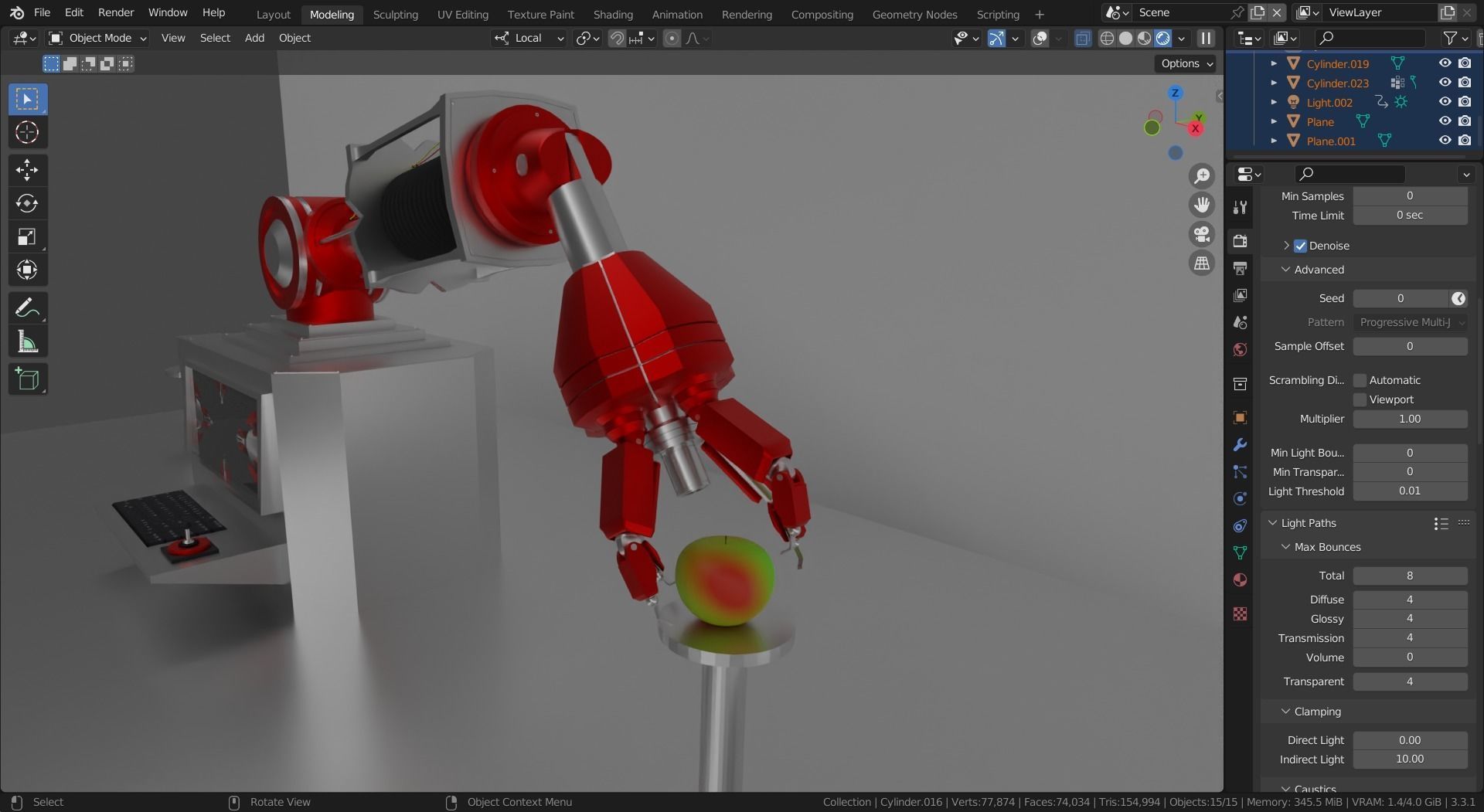 Robot Arm Low-poly 3D model_2