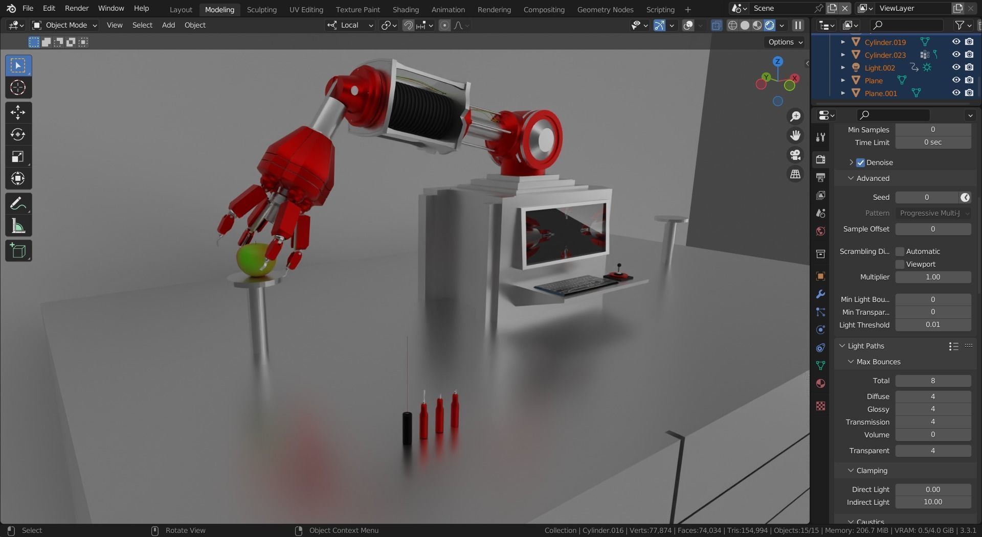 Robot Arm Low-poly 3D model_1
