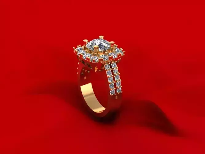 Side Stone Wedding Ring R7