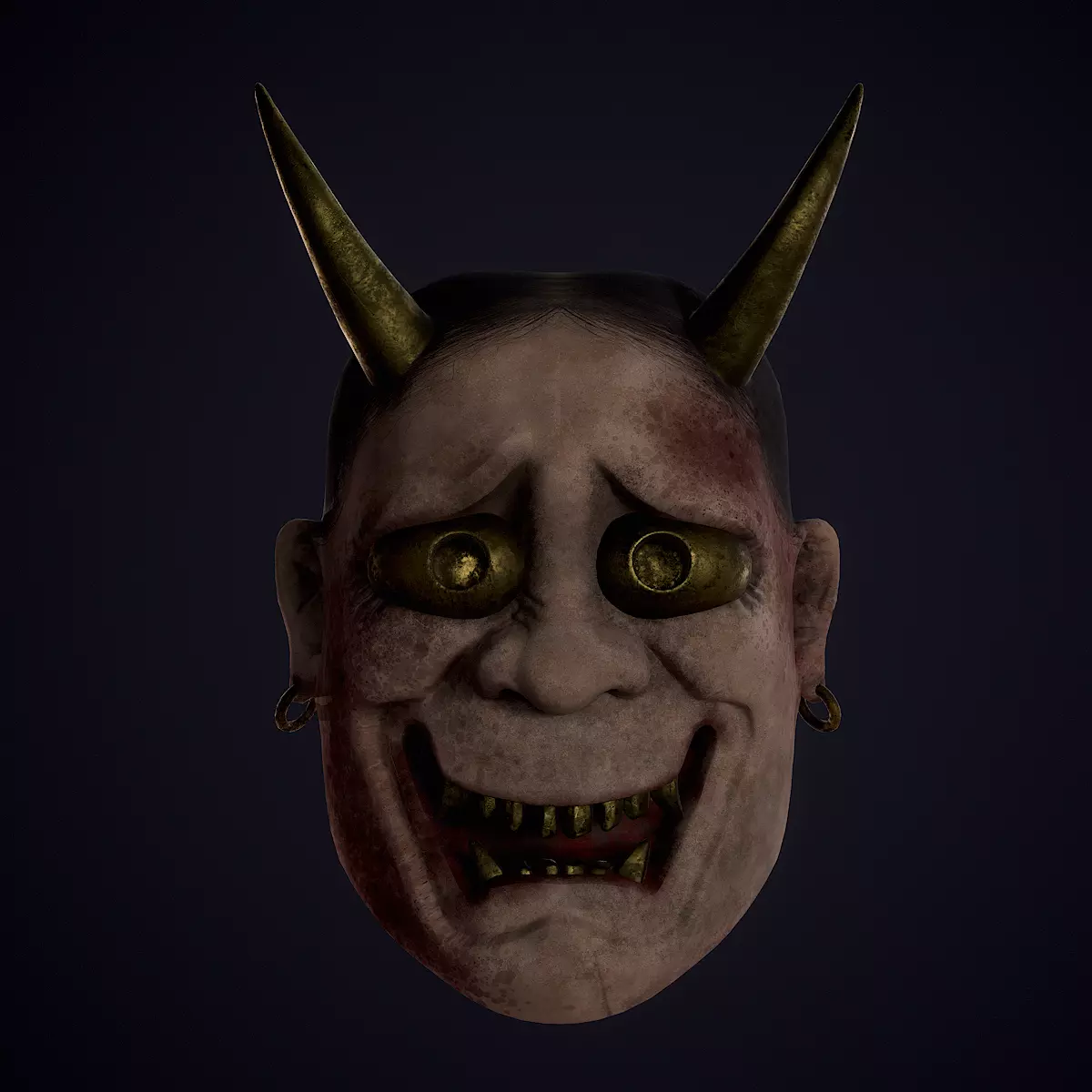 Hanya mask Low-poly 3D model_0
