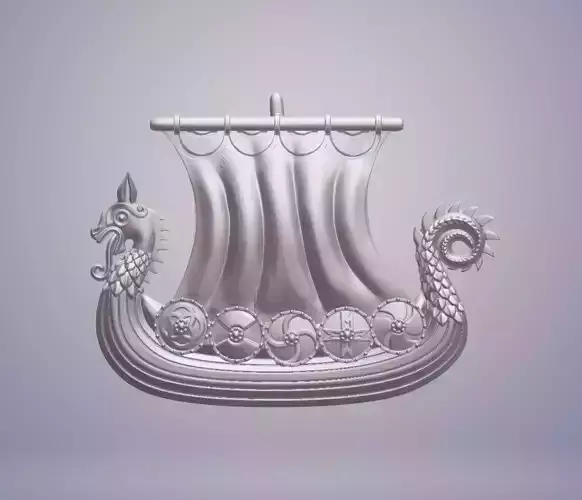 Viking pendant-Drakkar- CAD design-3D model STL- viking jewerly