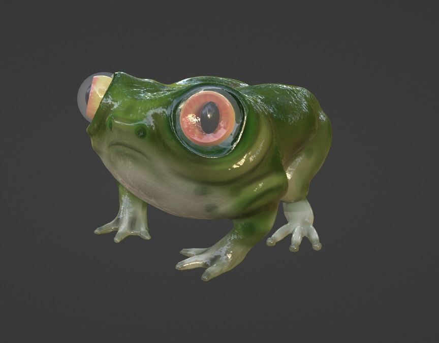 frog low poly Low-poly 3D model_2