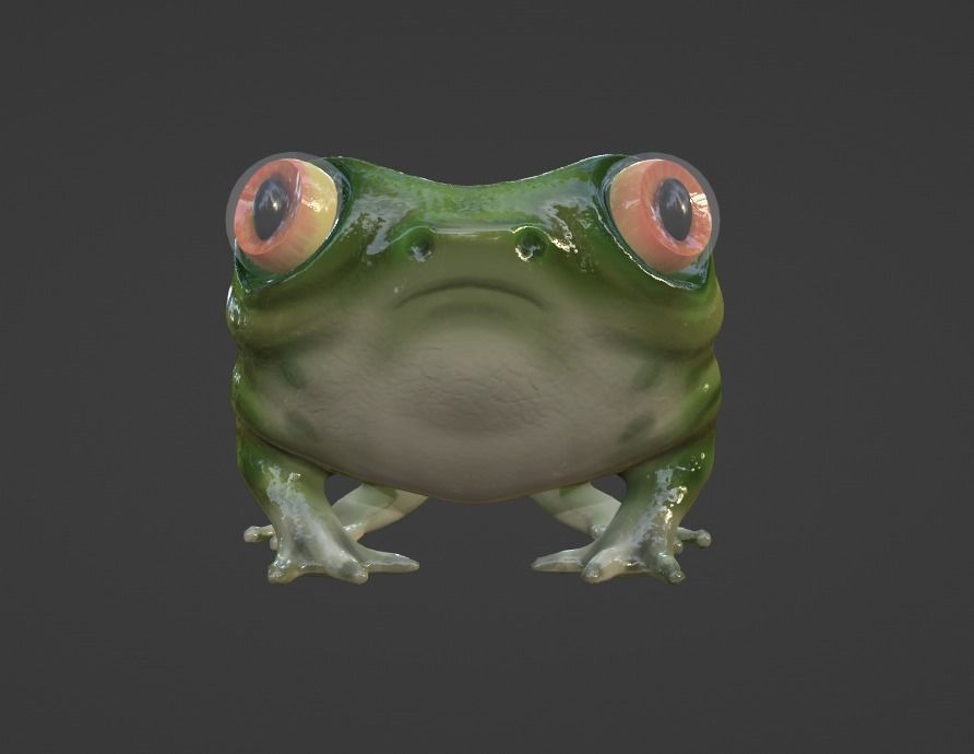 frog low poly Low-poly 3D model_1