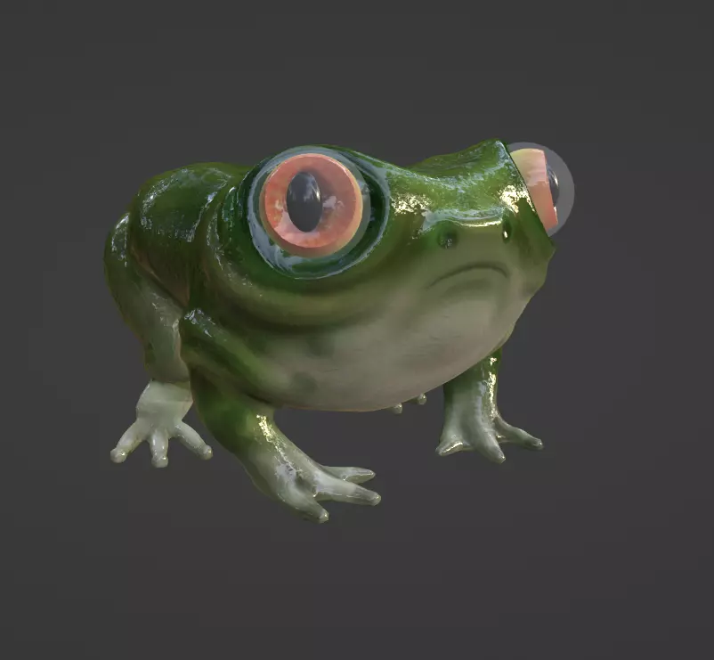 frog low poly Low-poly 3D model_0