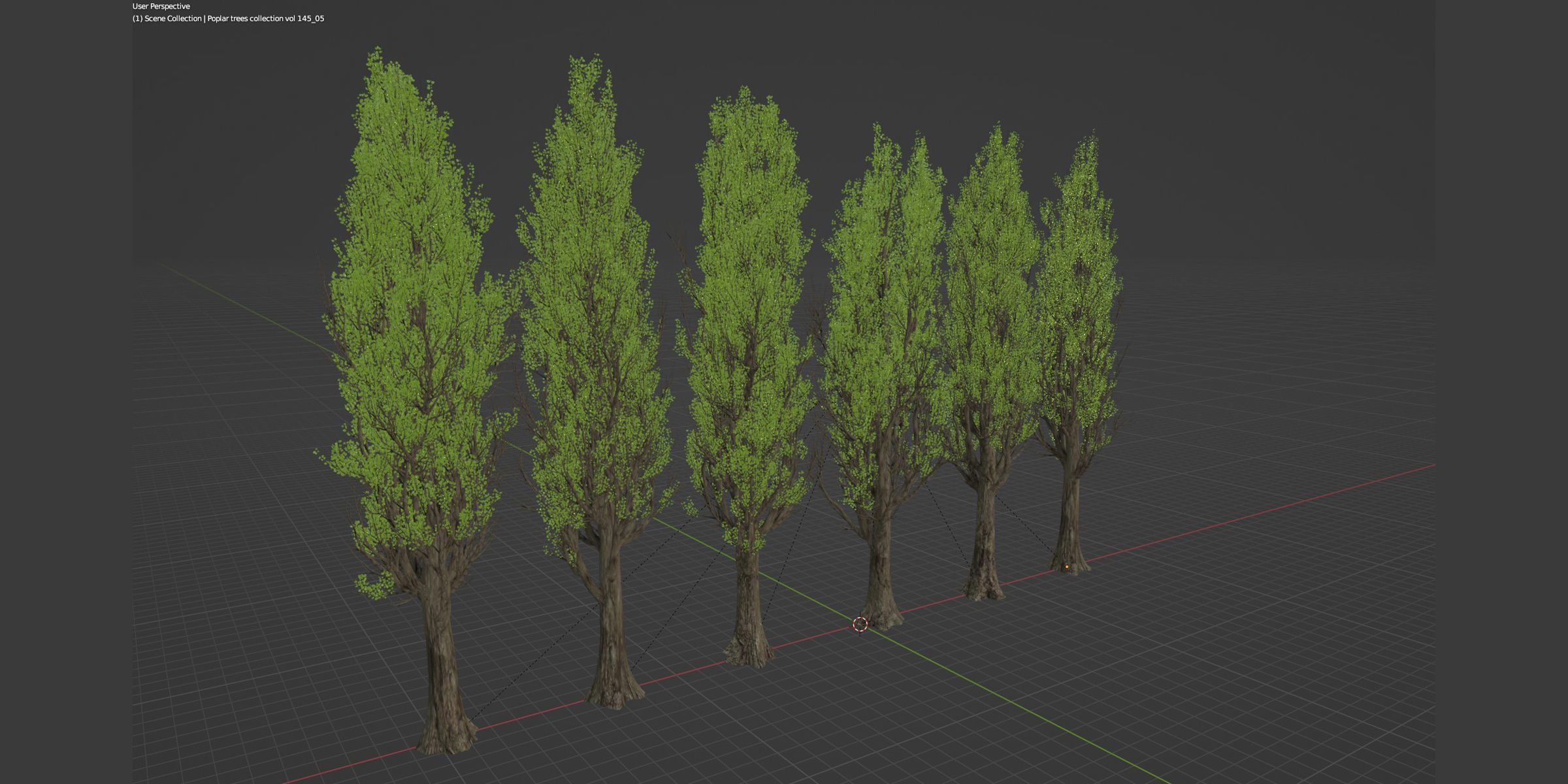Poplar trees collection vol 145-Blender 3D model_6