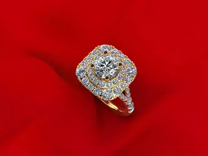 Side Stone Engagement  Ring R4