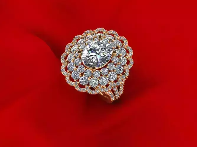 Gemstone Flower Ring R1