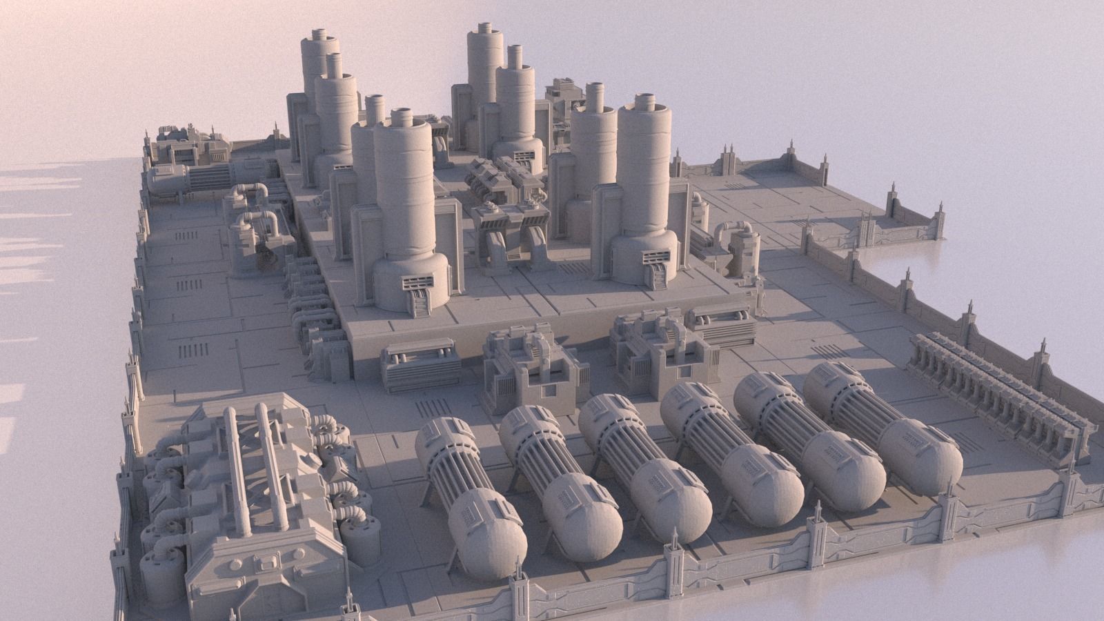 Scifi Factory for 3Dprint 3D print model_3