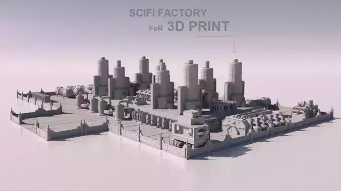 Scifi Factory for 3Dprint 3D print model