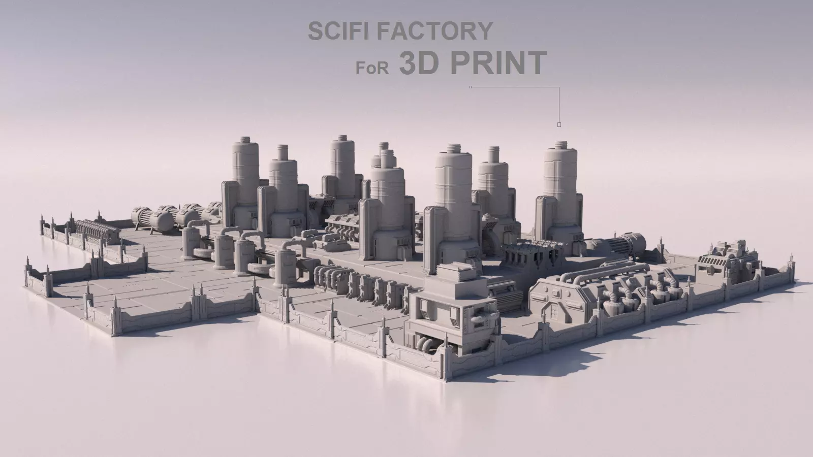 Scifi Factory for 3Dprint 3D print model_0
