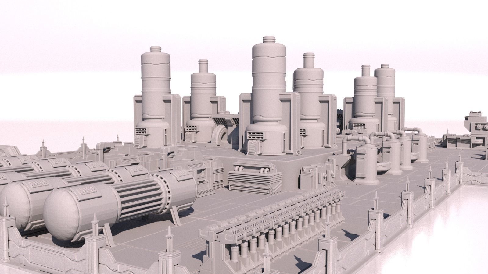 Scifi Factory for 3Dprint 3D print model_5