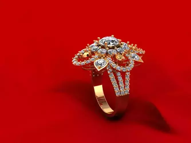 Diamond Flower Ring  