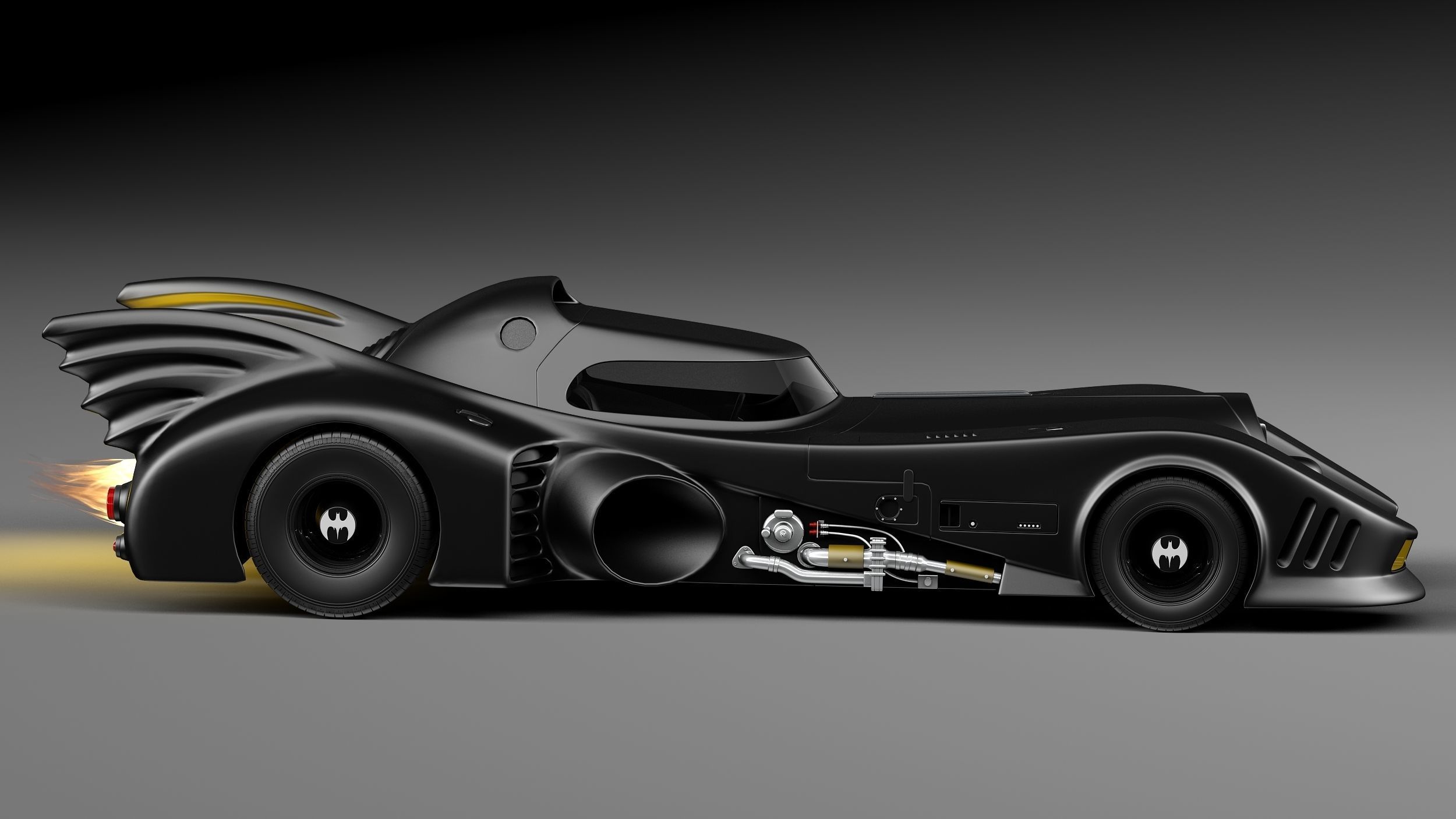 Batmobile 1989 Jet Car 3D model_6
