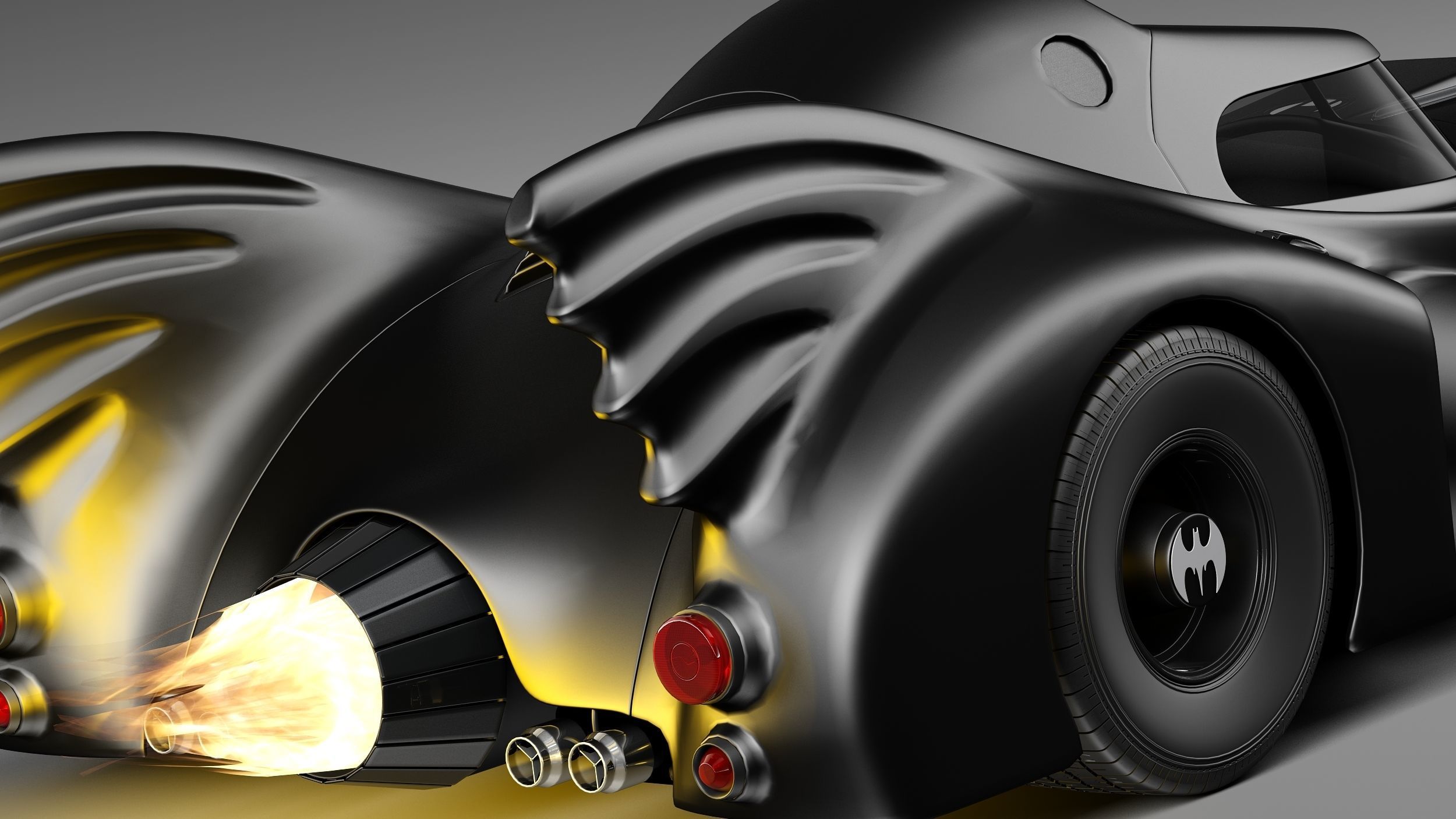 Batmobile 1989 Jet Car 3D model_3