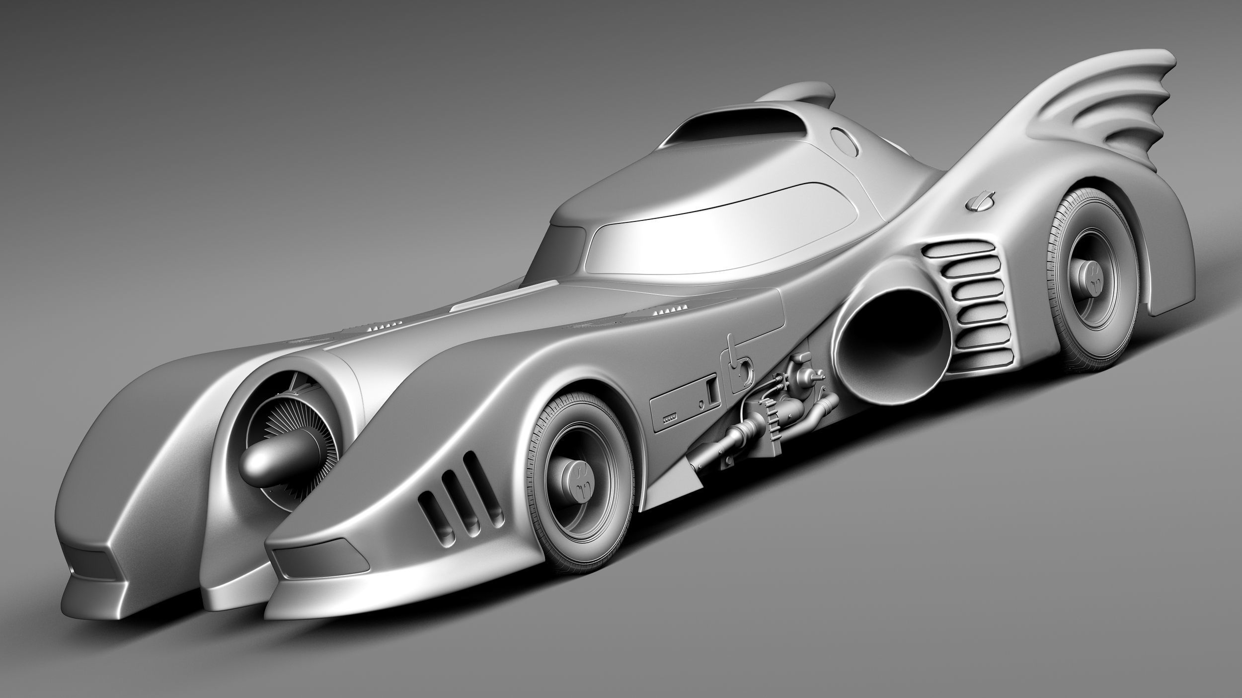 Batmobile 1989 Jet Car 3D model_8