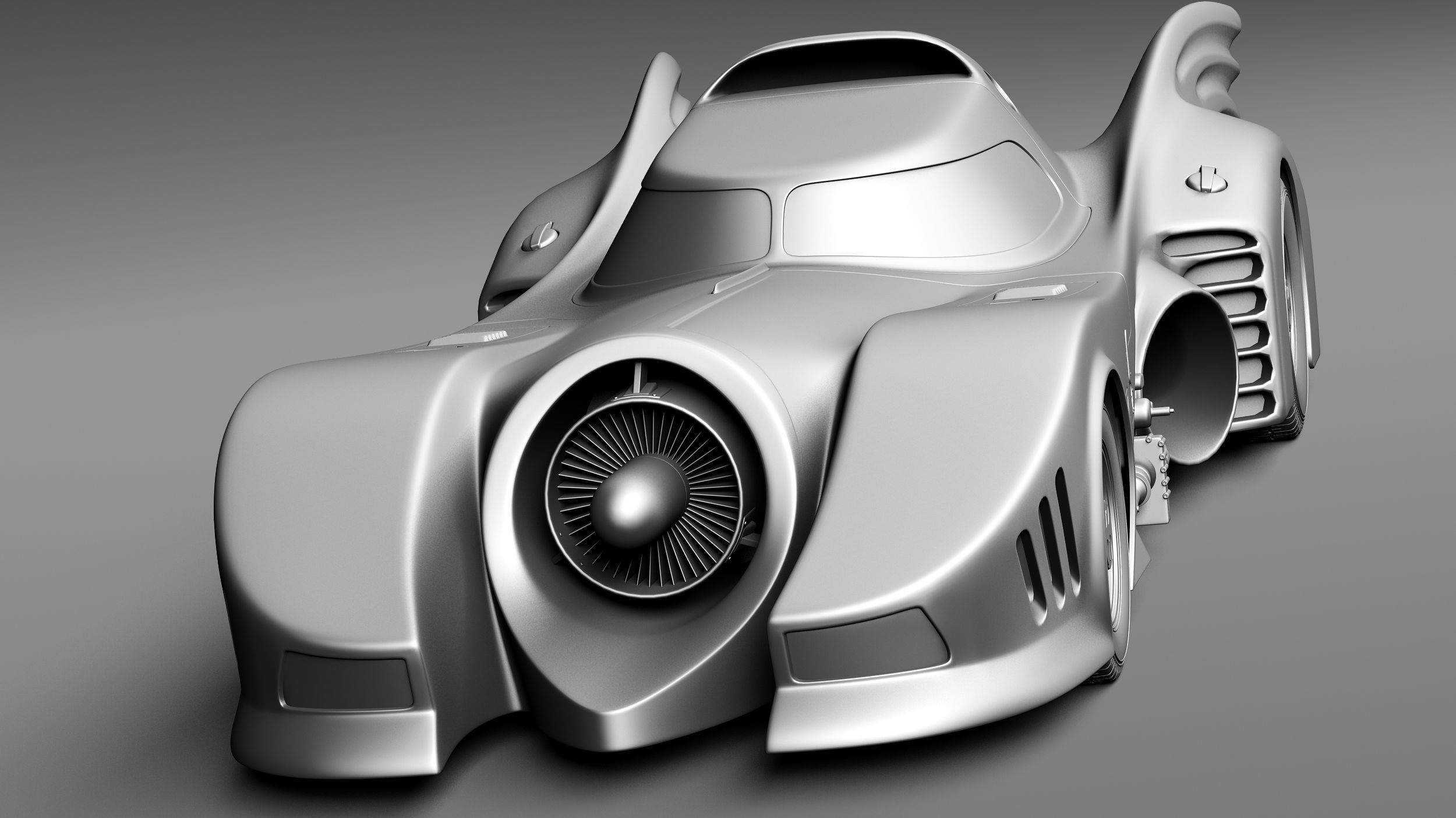 Batmobile 1989 Jet Car 3D model_9