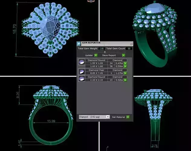 Gemstone Wedding Ring R4