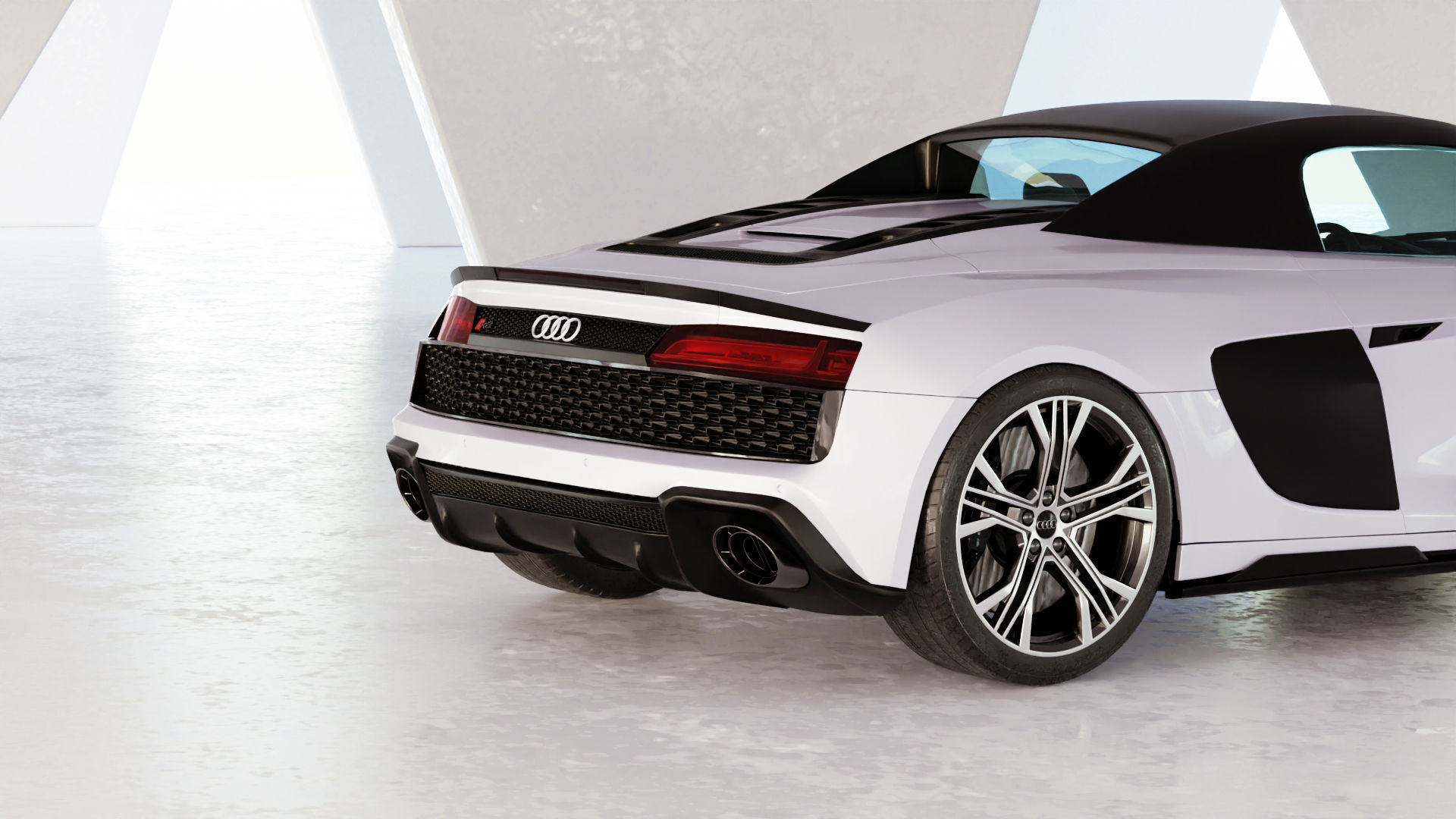 Car Lighting Scene 3D Blender File Low-poly 3D model_5