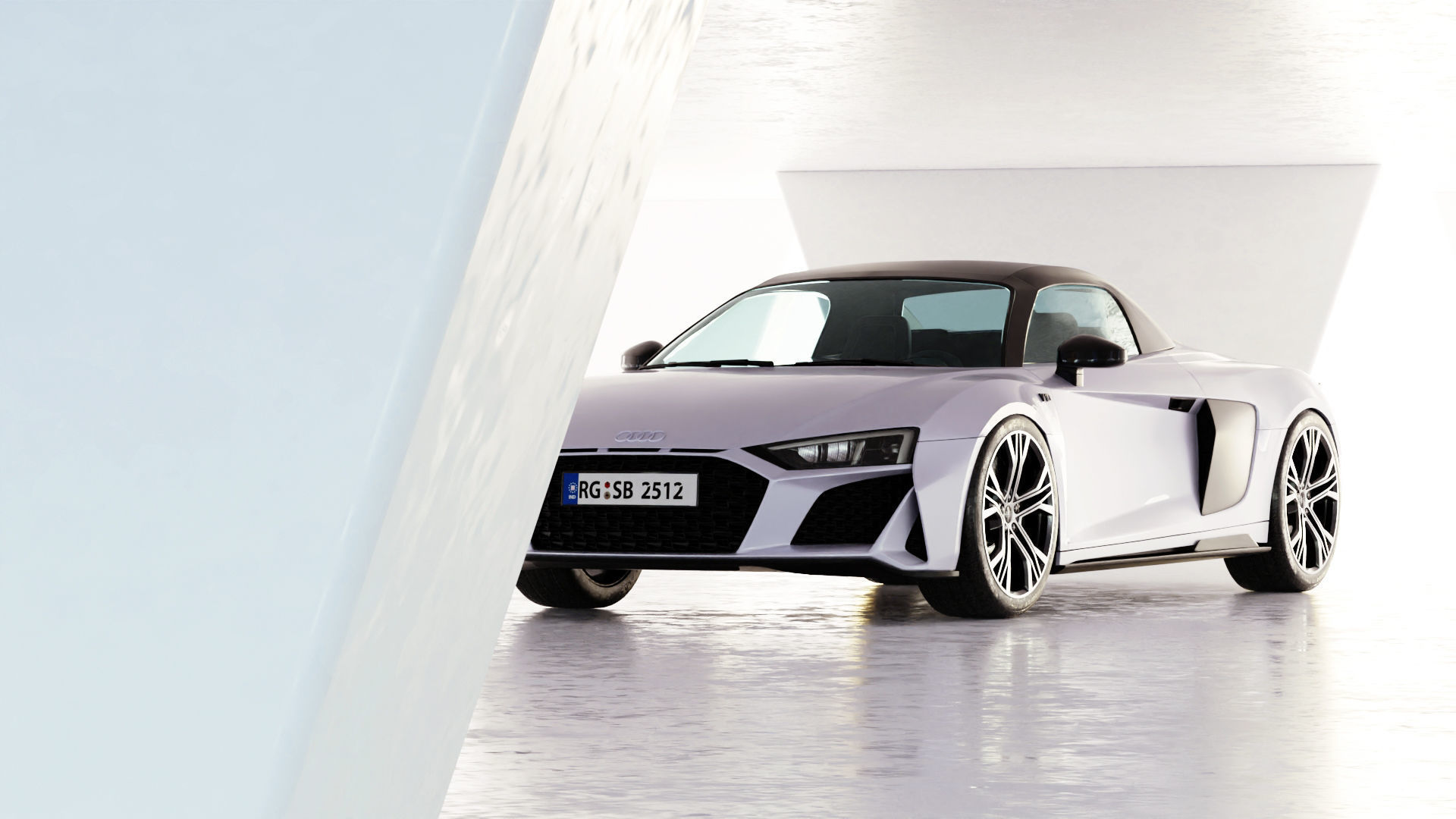 Car Lighting Scene 3D Blender File Low-poly 3D model_4