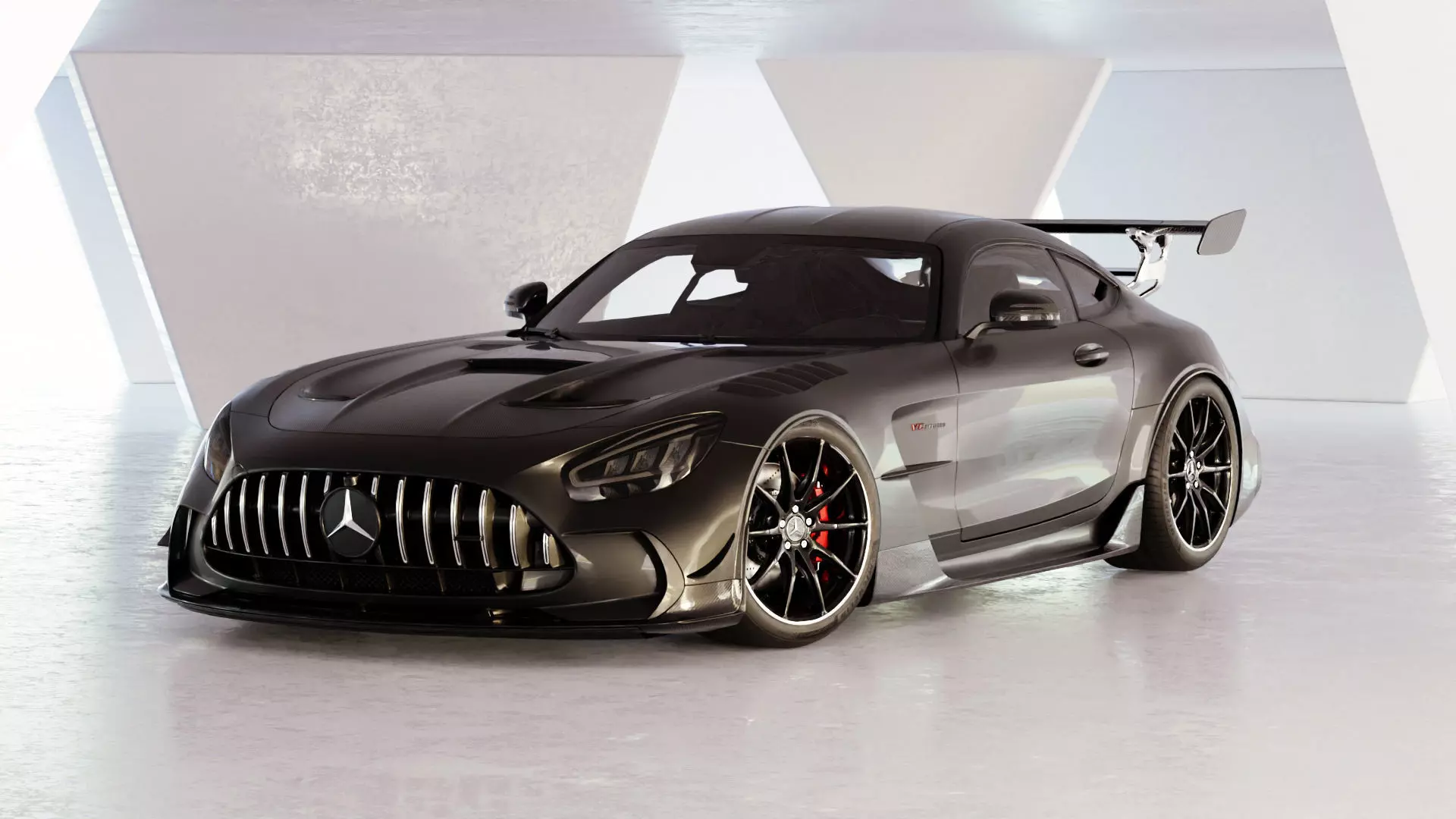 Car Lighting Scene 3D Blender File Low-poly 3D model_0