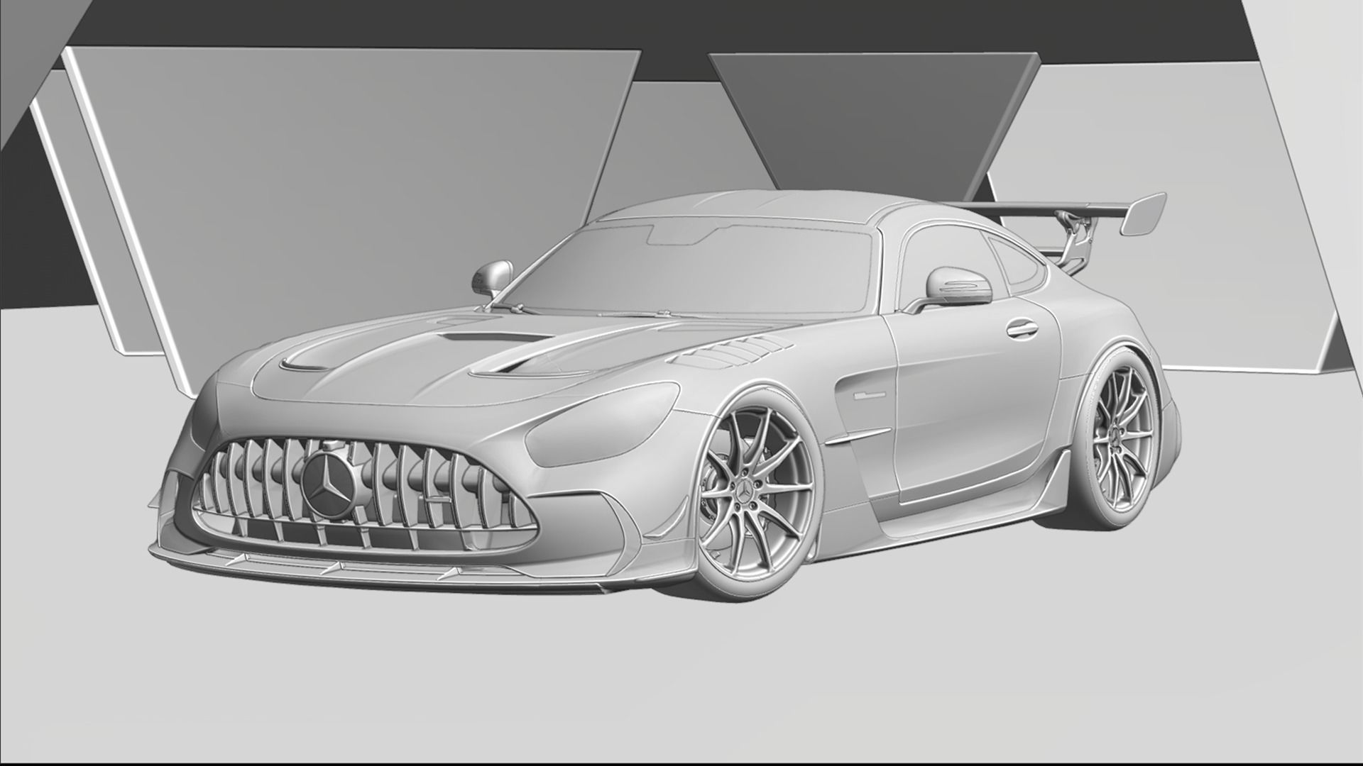 Car Lighting Scene 3D Blender File Low-poly 3D model_9