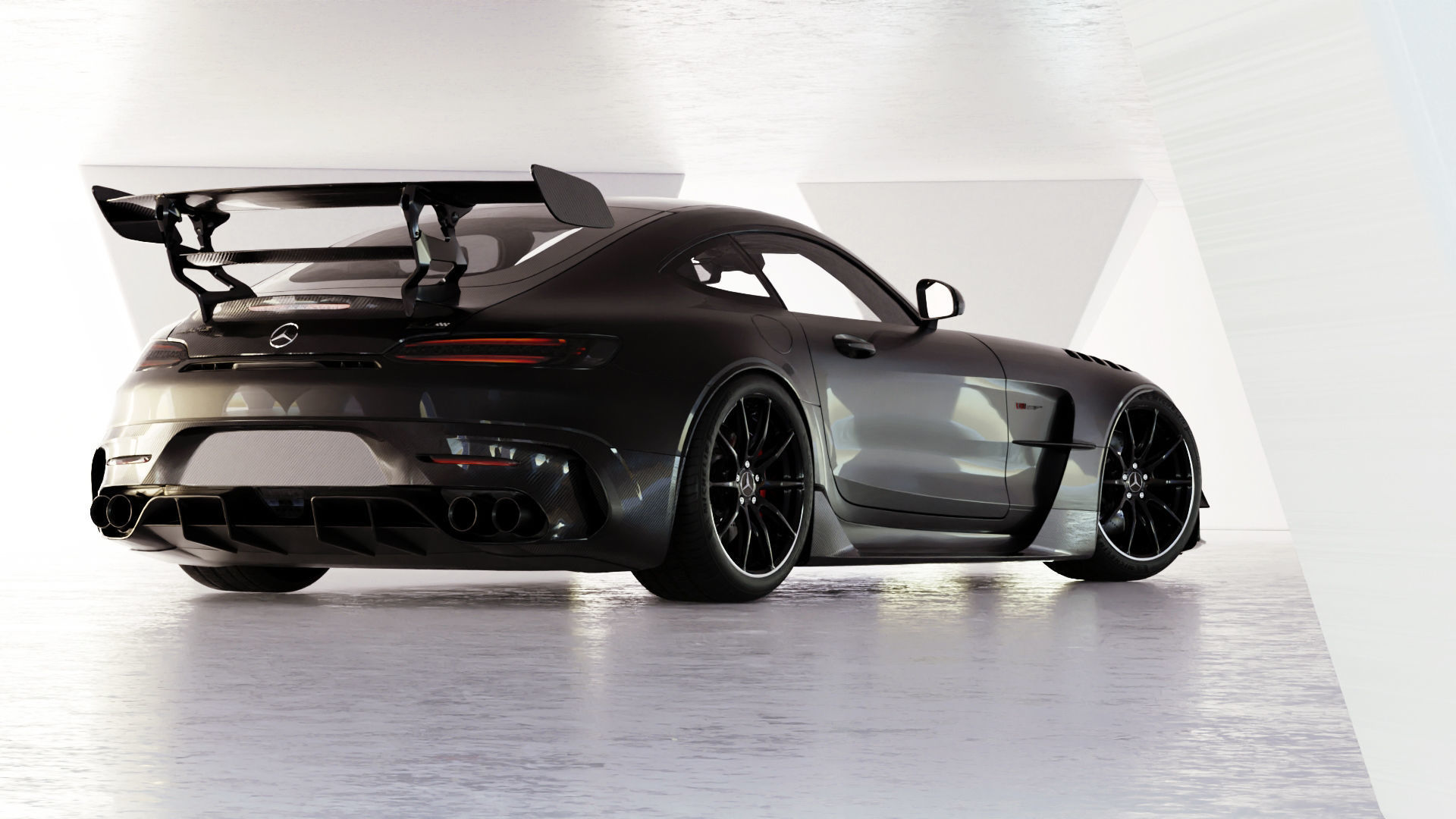 Car Lighting Scene 3D Blender File Low-poly 3D model_1