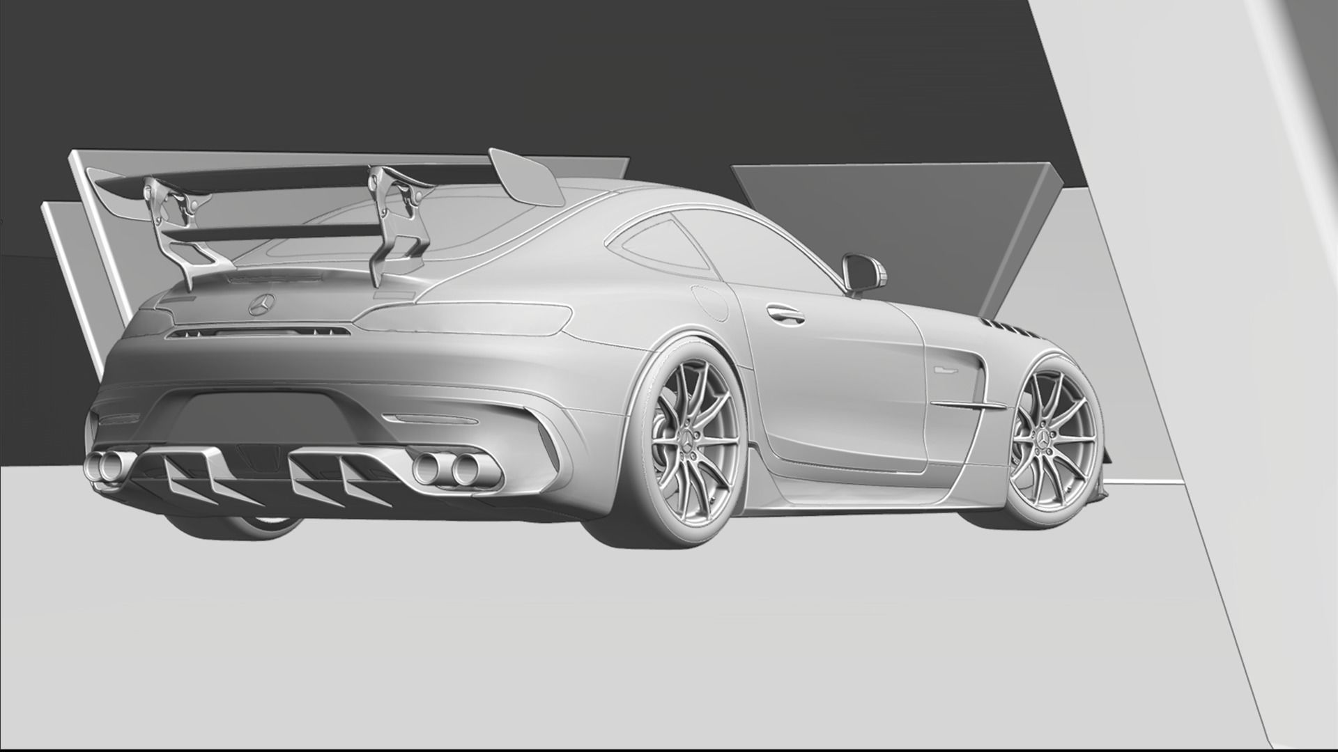 Car Lighting Scene 3D Blender File Low-poly 3D model_10