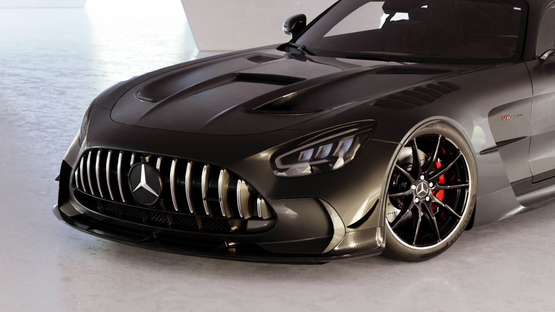 Car Lighting Scene 3D Blender File Low-poly 3D model_3