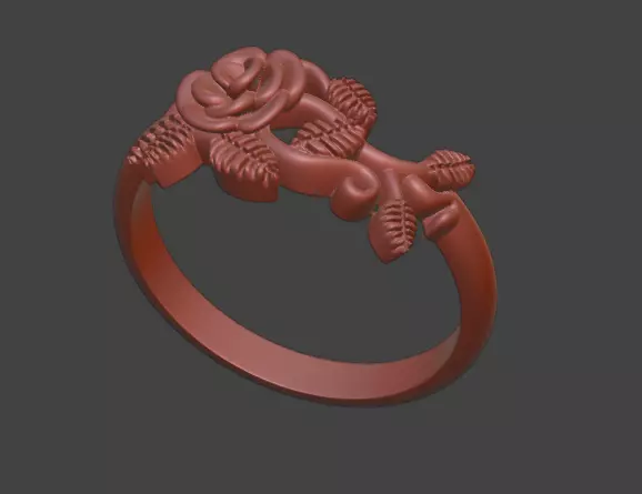 Anillo de rosa  3D print model_0