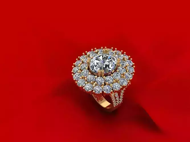 Side Stone Engagement  Ring R3