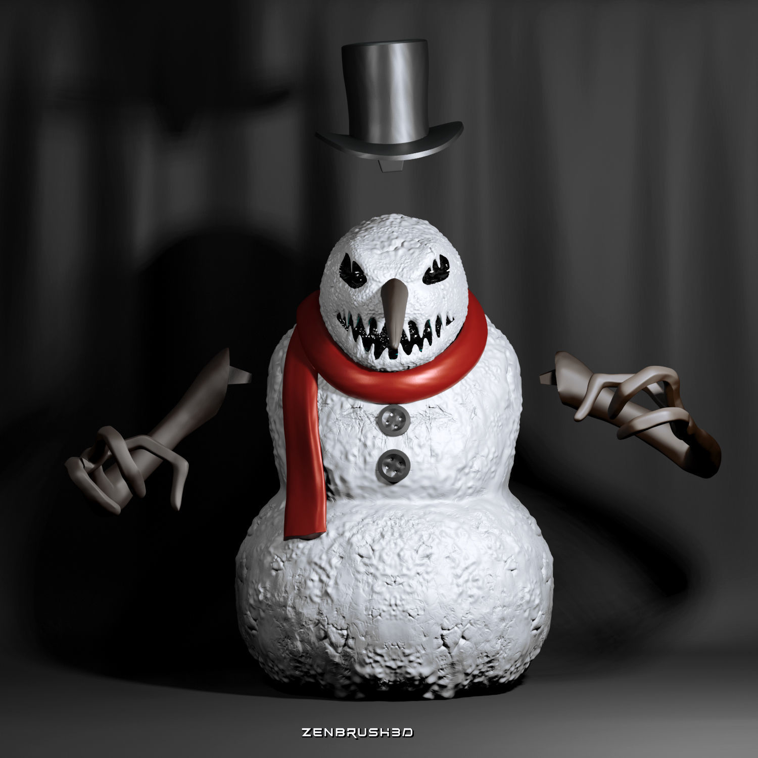 EVIL SNOWMAN - CHRISTMAS STL - 3D PRINTING  3D print model_1