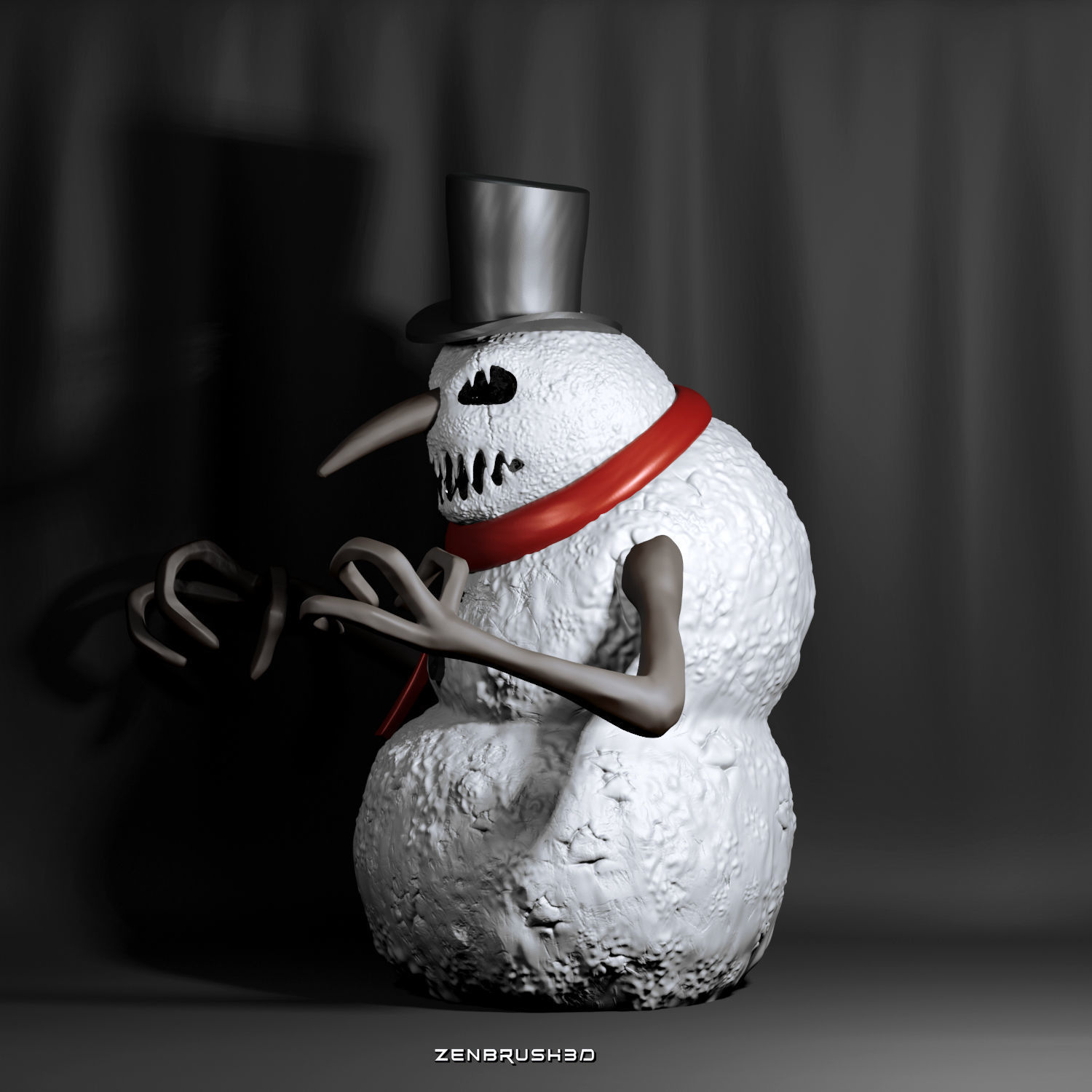 EVIL SNOWMAN - CHRISTMAS STL - 3D PRINTING  3D print model_2