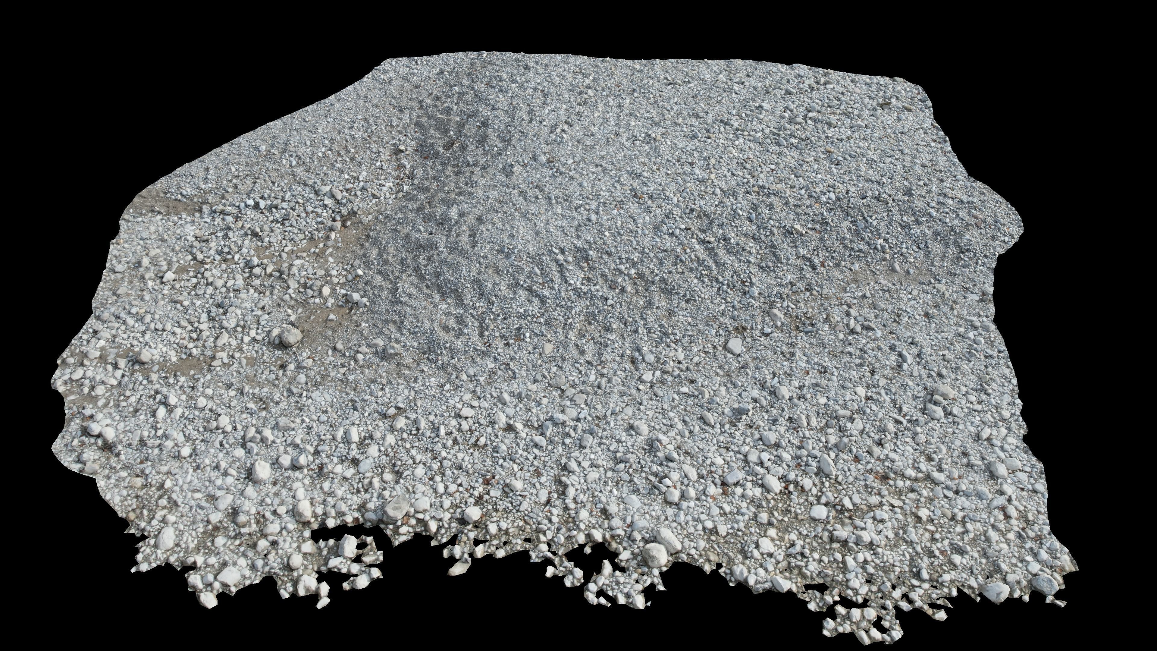 Alpine river fine gravel embankment Low-poly 3D model_4
