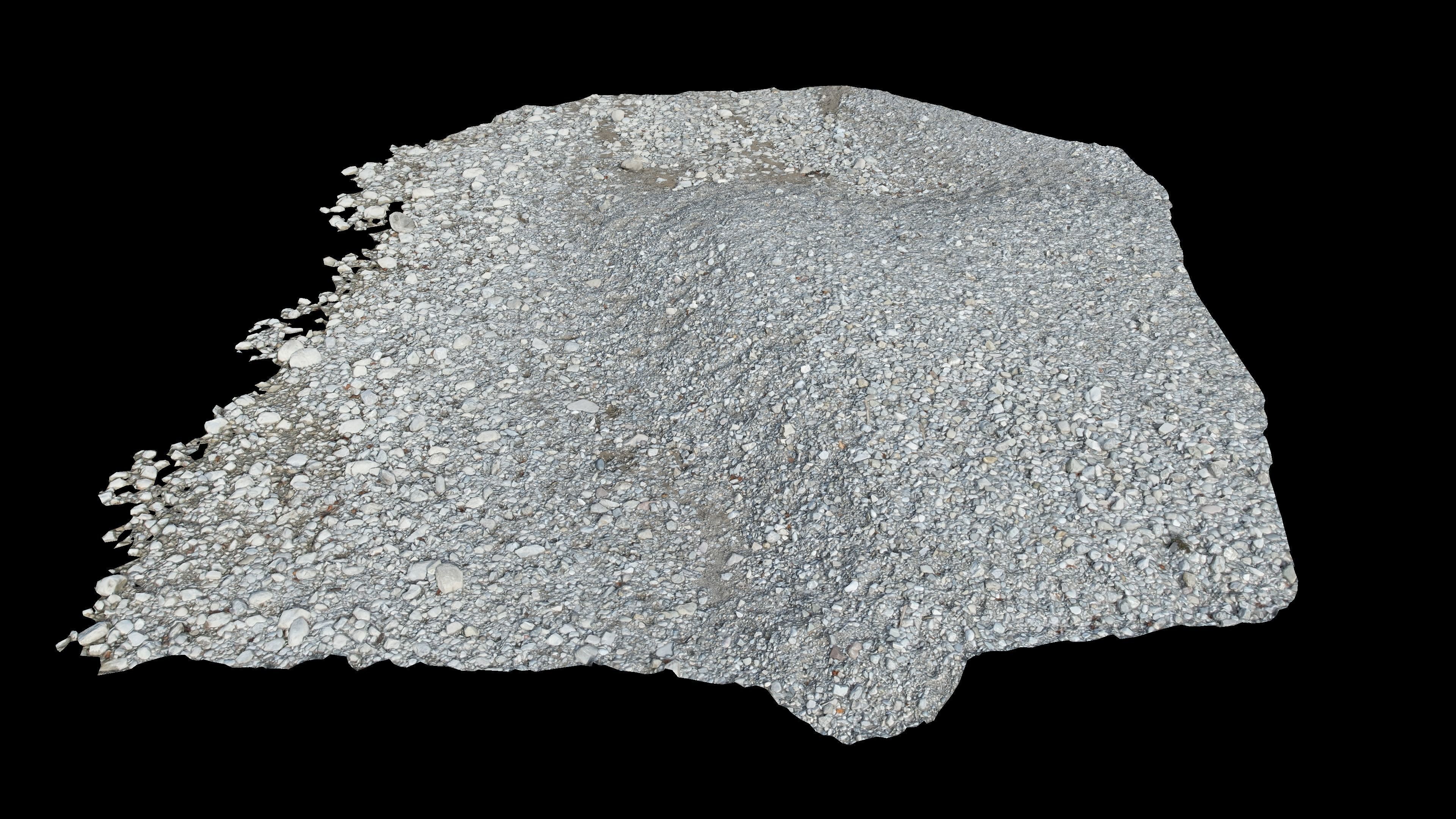 Alpine river fine gravel embankment Low-poly 3D model_8