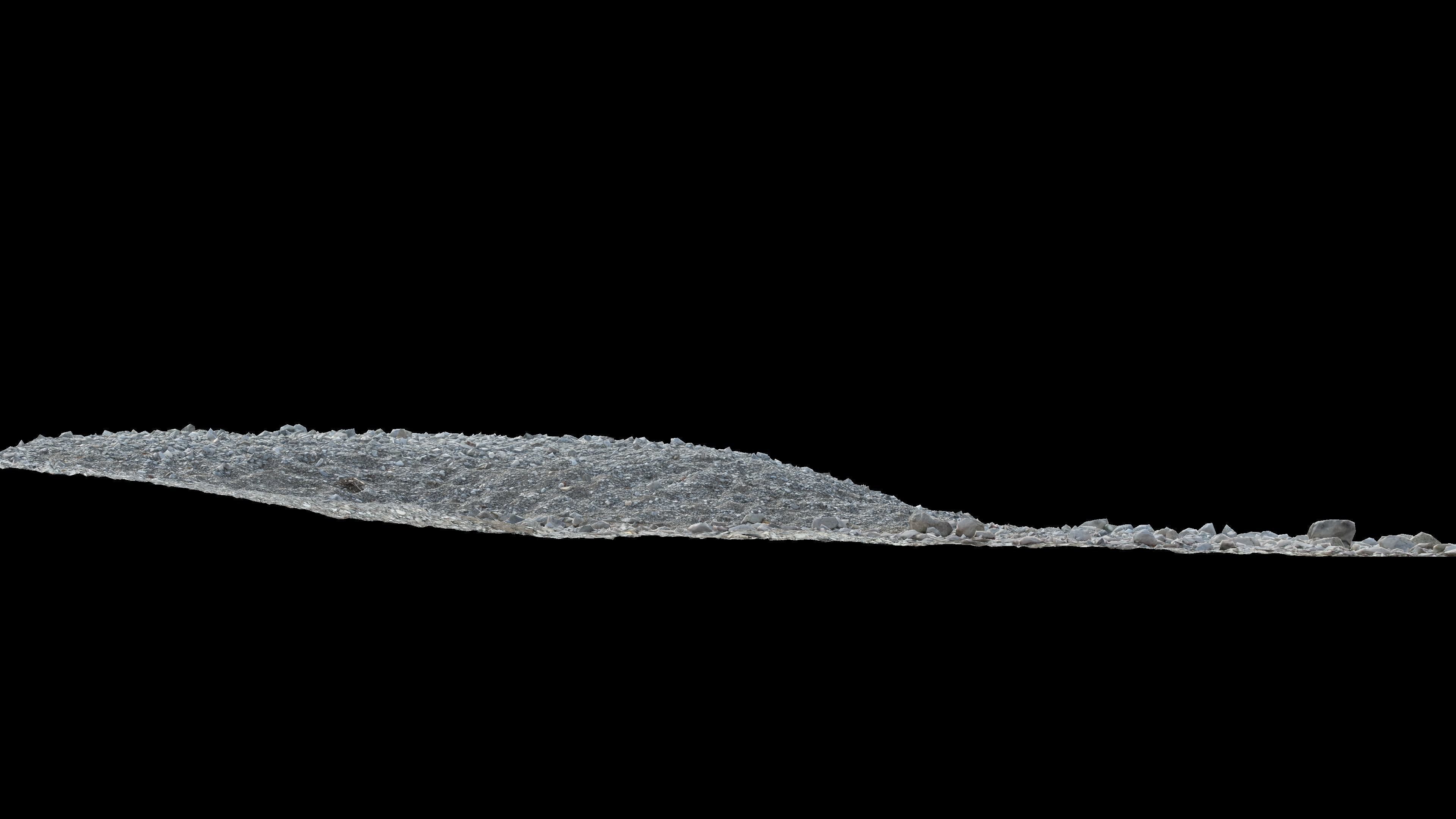 Alpine river fine gravel embankment Low-poly 3D model_17