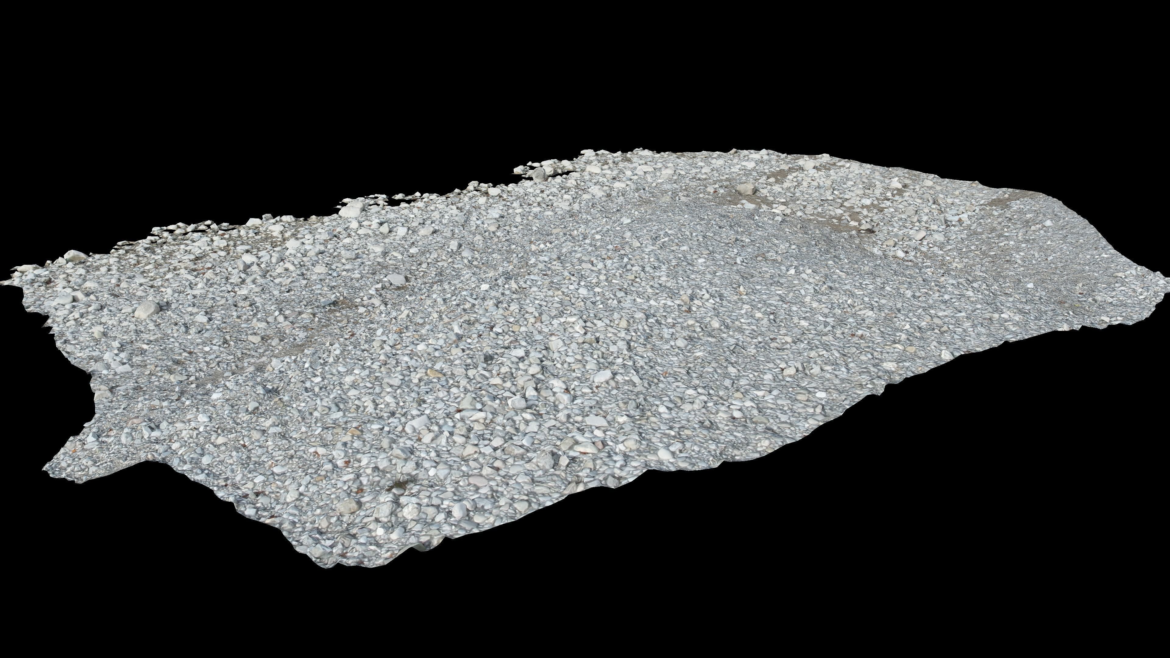 Alpine river fine gravel embankment Low-poly 3D model_9