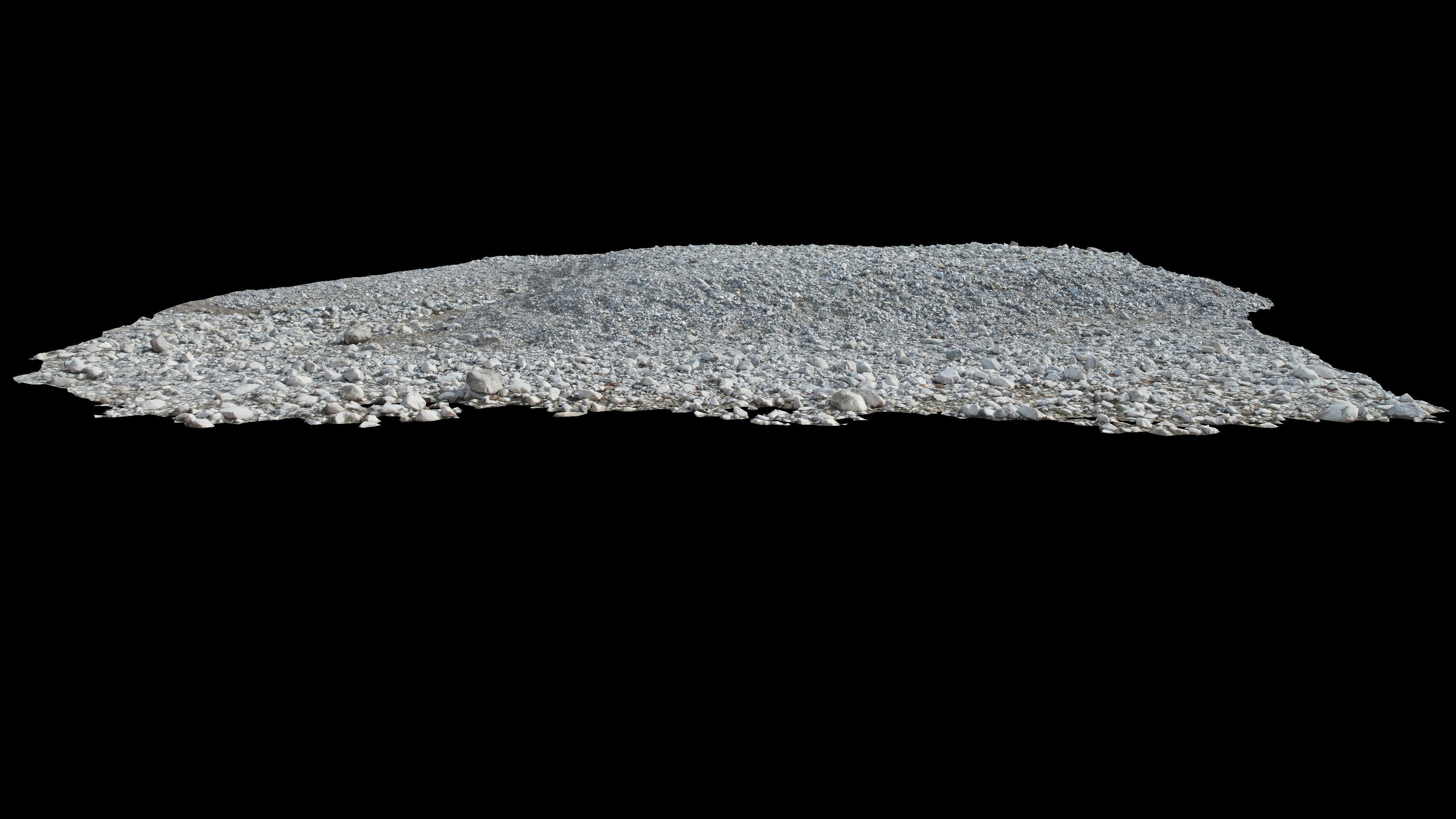 Alpine river fine gravel embankment Low-poly 3D model_5