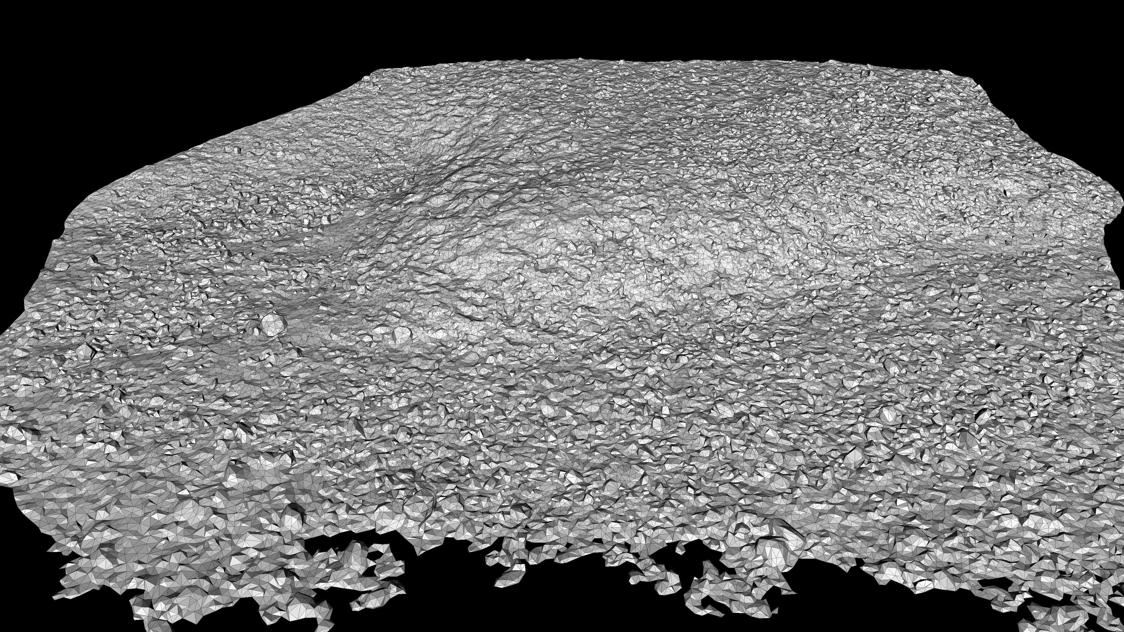 Alpine river fine gravel embankment Low-poly 3D model_25