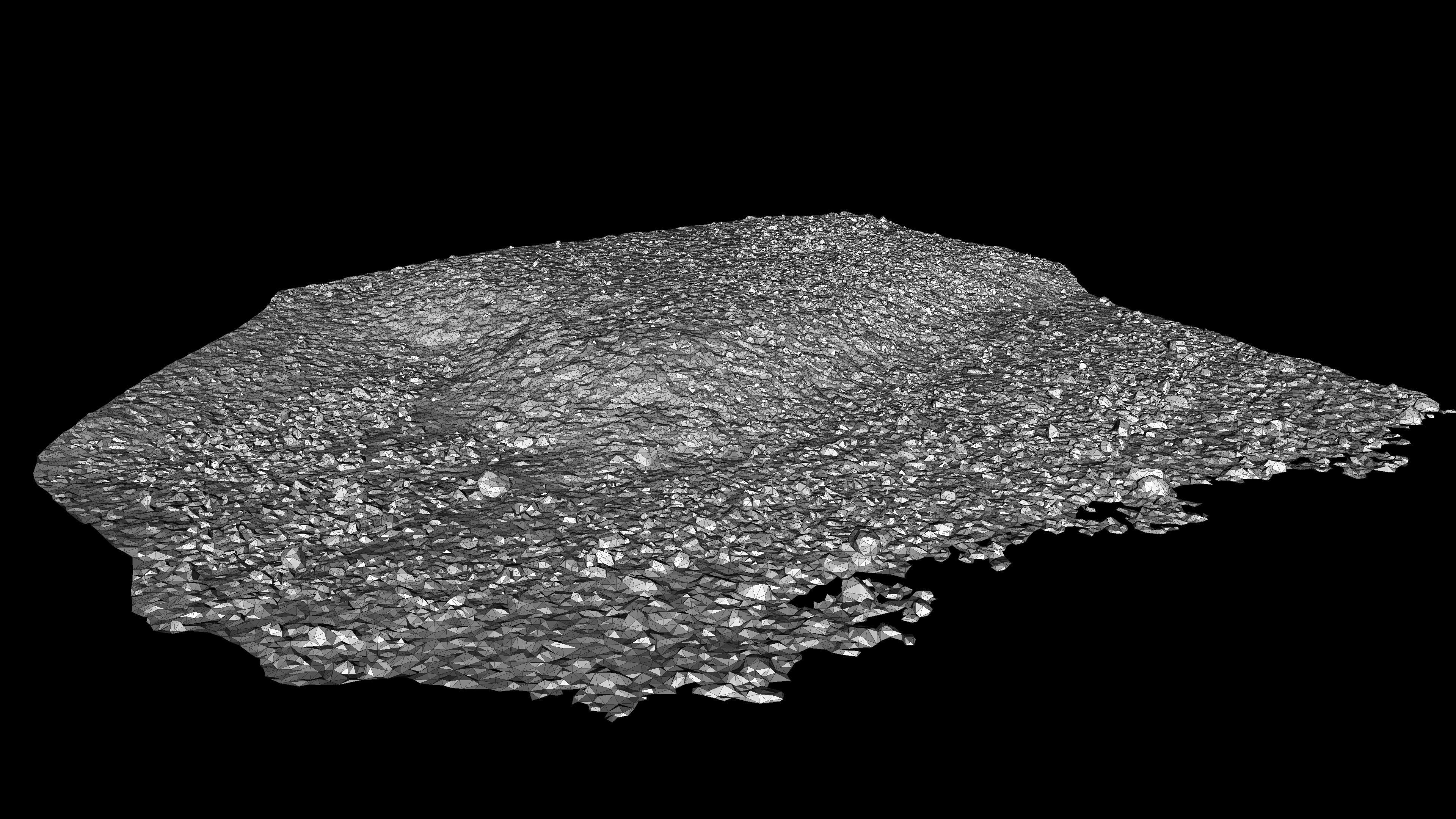 Alpine river fine gravel embankment Low-poly 3D model_24