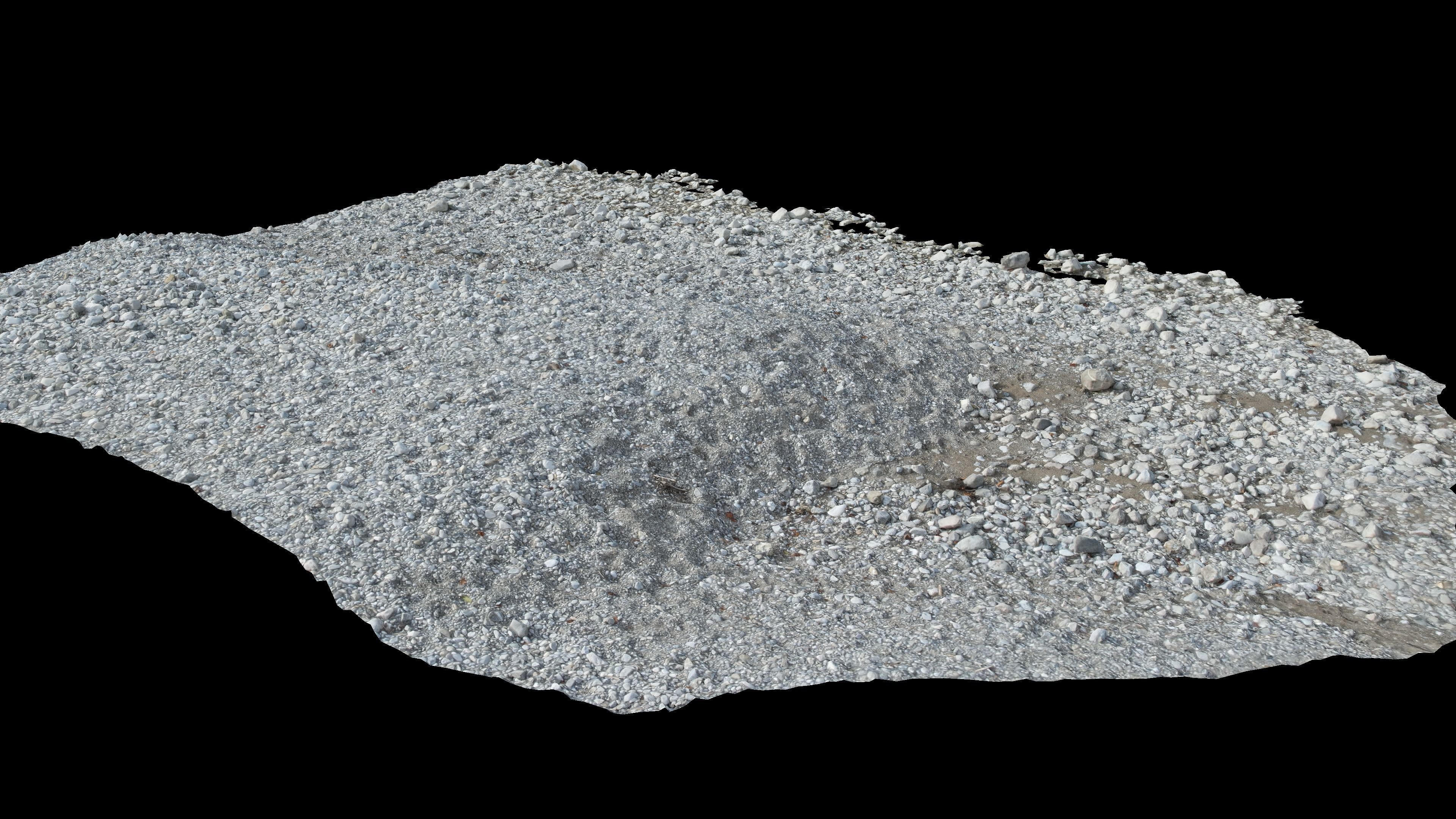 Alpine river fine gravel embankment Low-poly 3D model_11