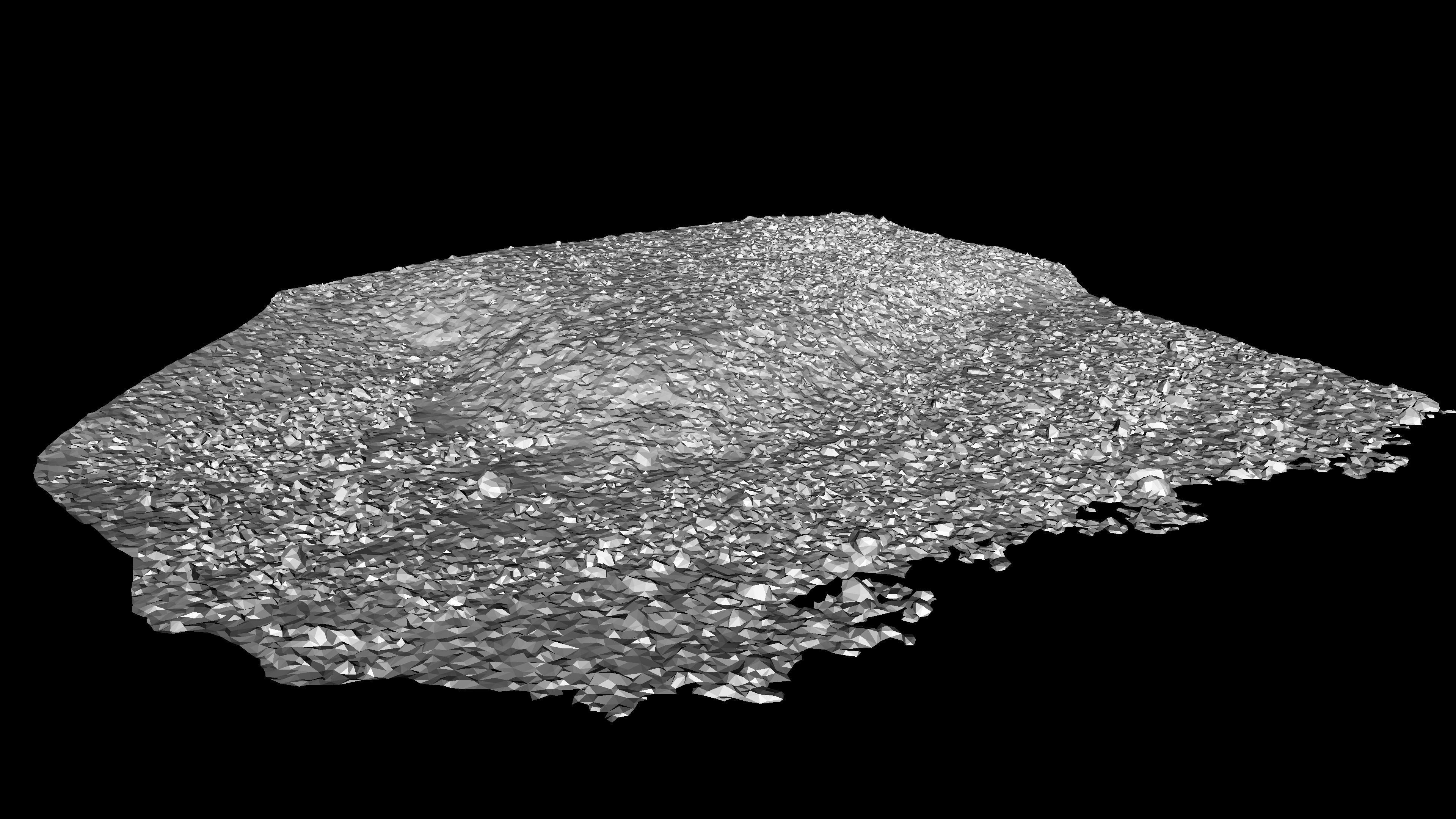 Alpine river fine gravel embankment Low-poly 3D model_20