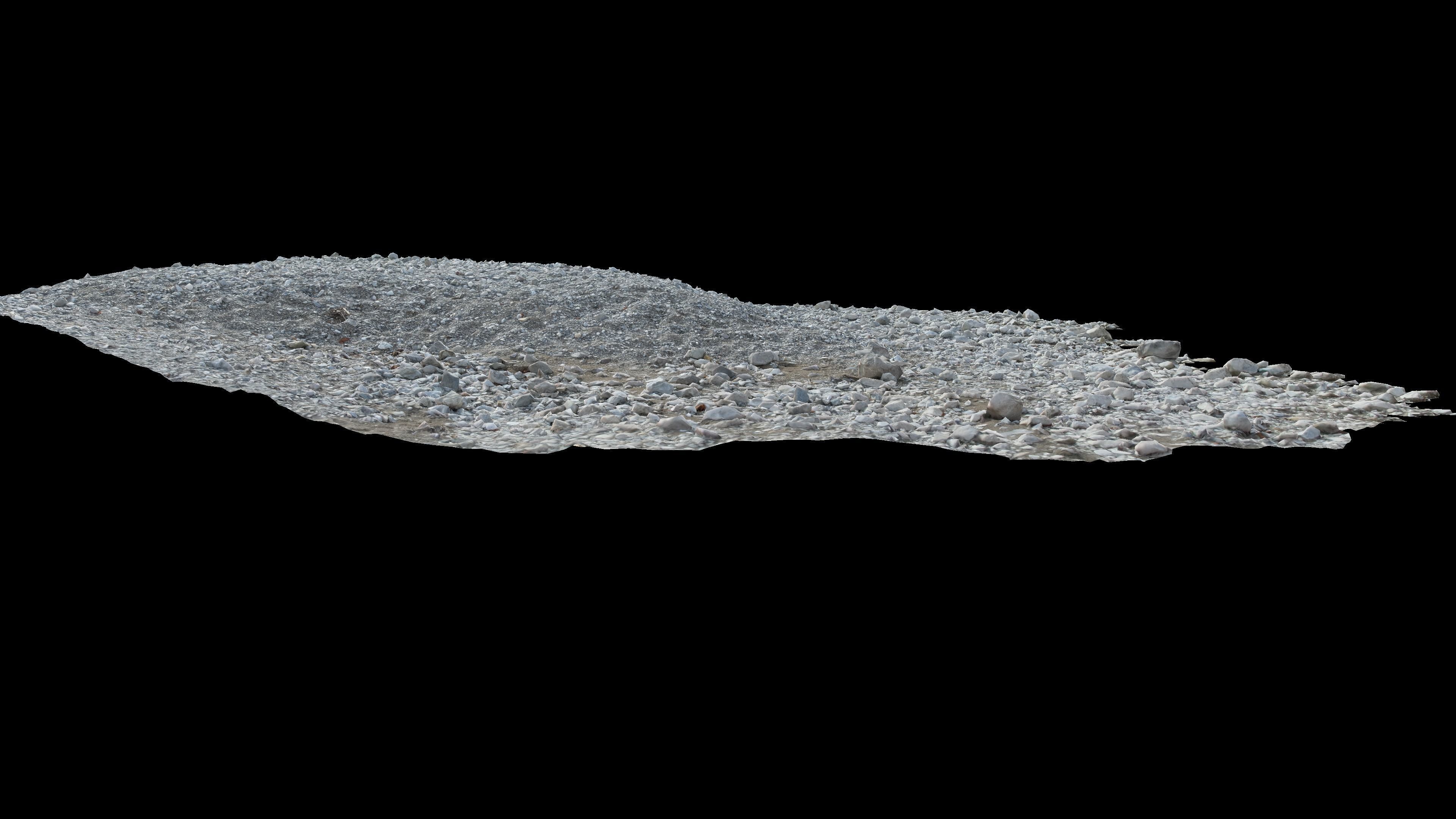 Alpine river fine gravel embankment Low-poly 3D model_13