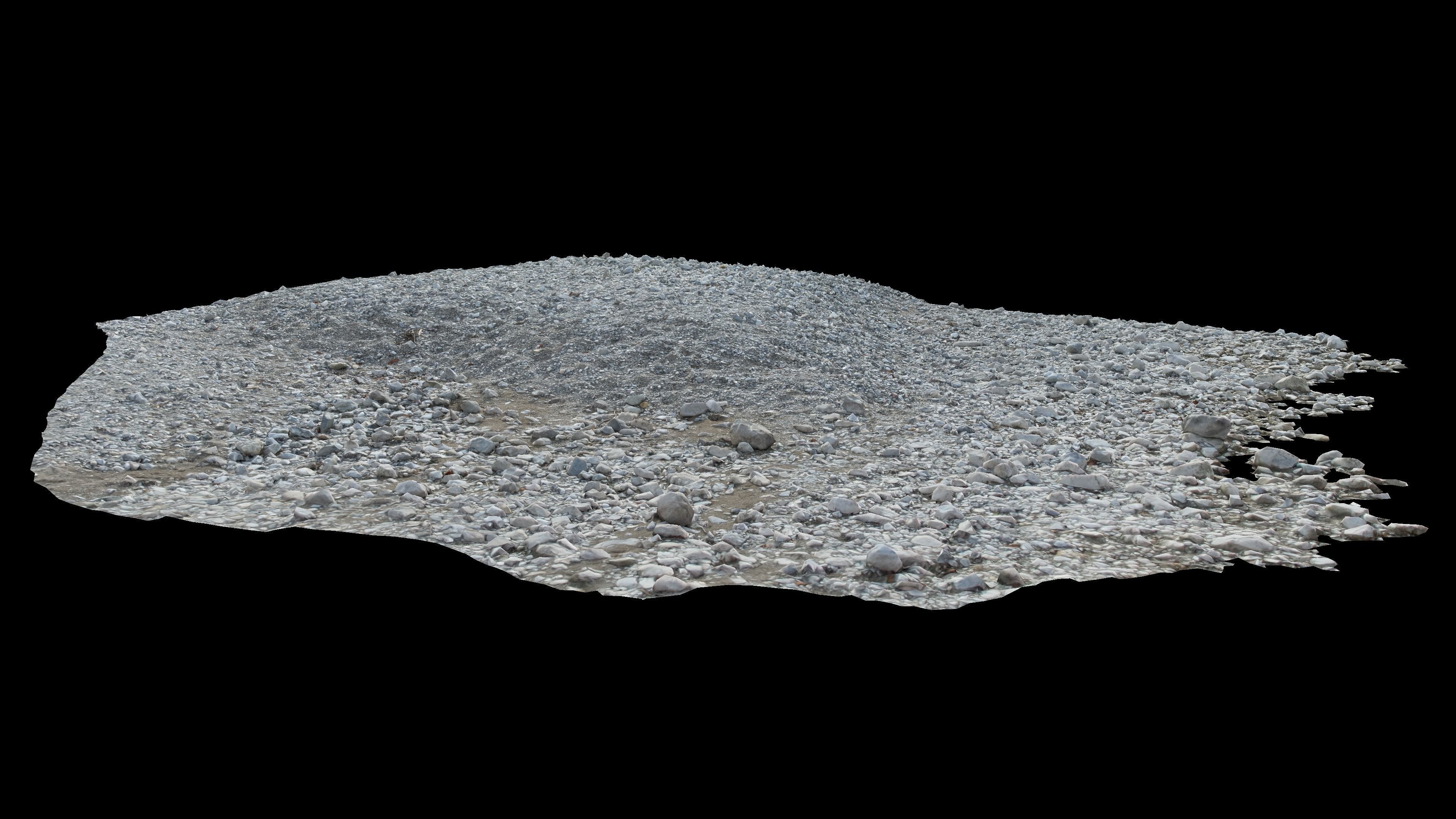 Alpine river fine gravel embankment Low-poly 3D model_27