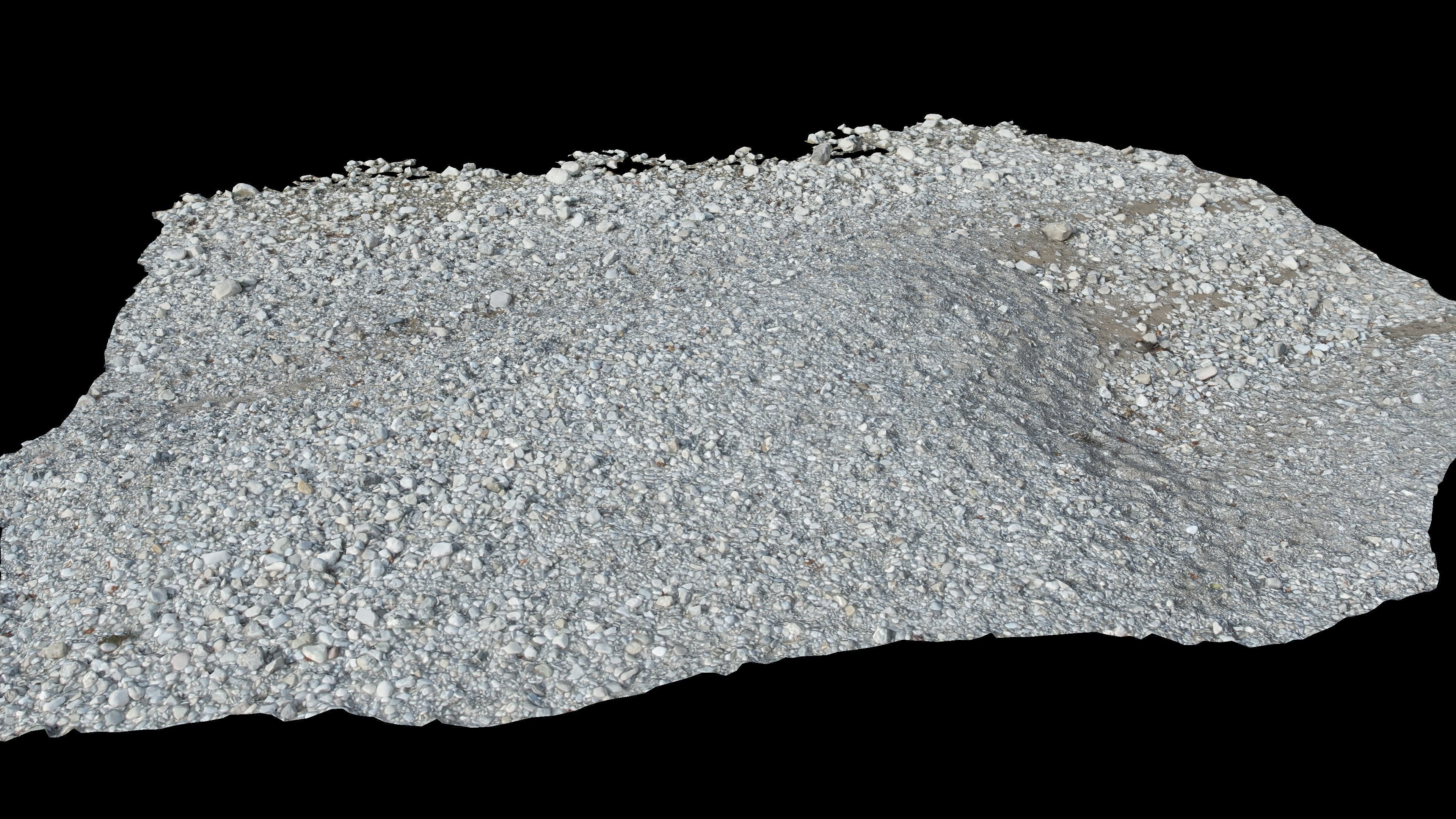 Alpine river fine gravel embankment Low-poly 3D model_10