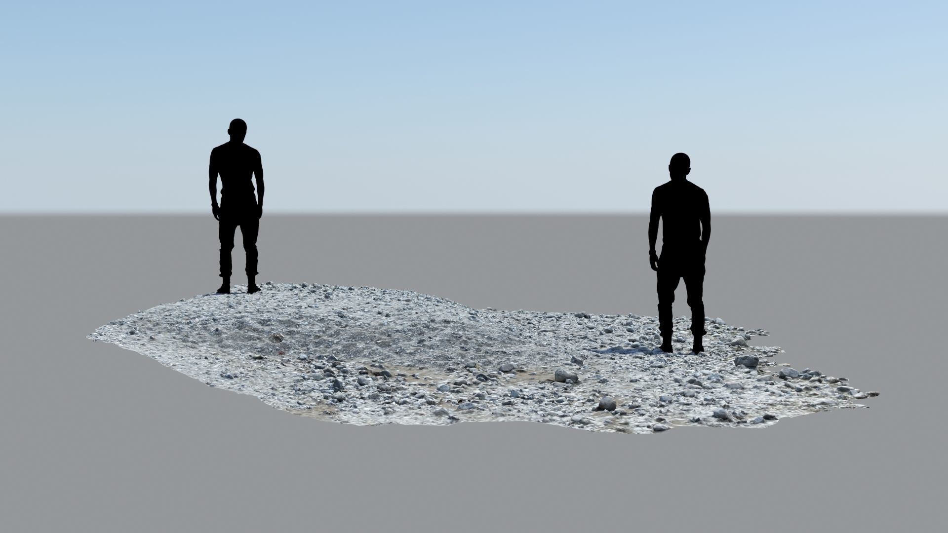 Alpine river fine gravel embankment Low-poly 3D model_19